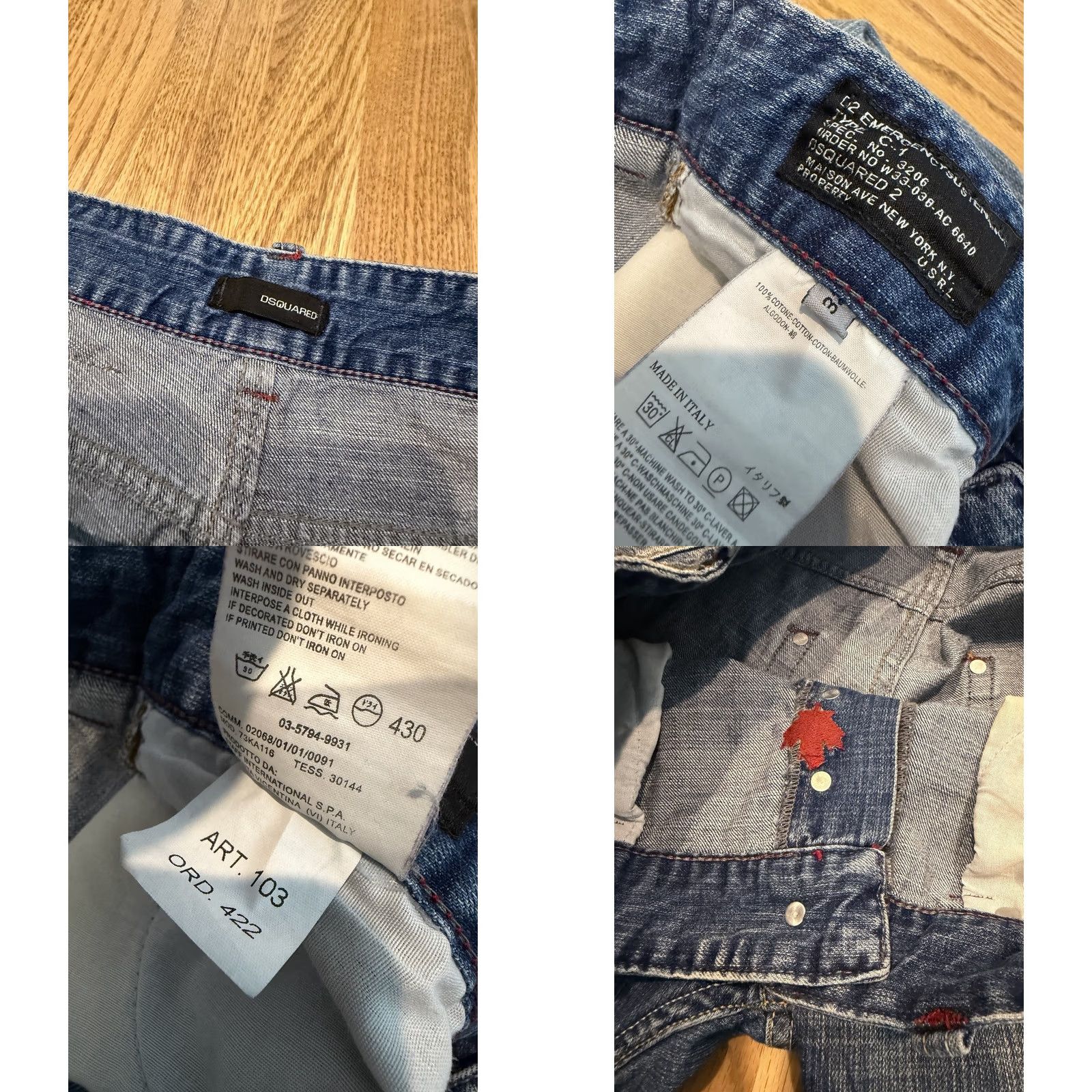 Dsquared2 Dsquared2 Denim Jeans Mens 32 Regular 28 Inseam Blue Distressed Italy 5-Pocket Logo Size US 32 / EU 48 - 8 Thumbnail