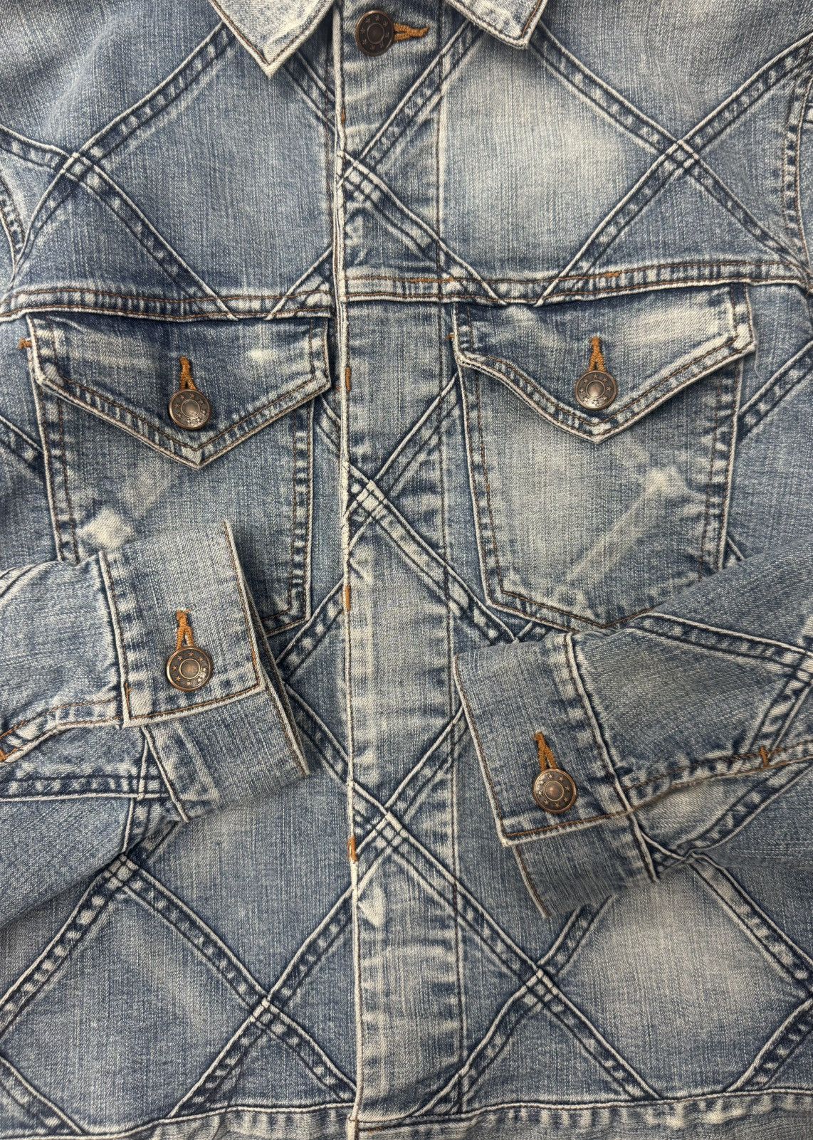 Comme des Garcons × Junya Watanabe SS2002 Junya Watanabe ‘Diamond’ Quilted Denim Trucker Jacket Size US M / EU 48-50 / 2 - 2 Thumbnail