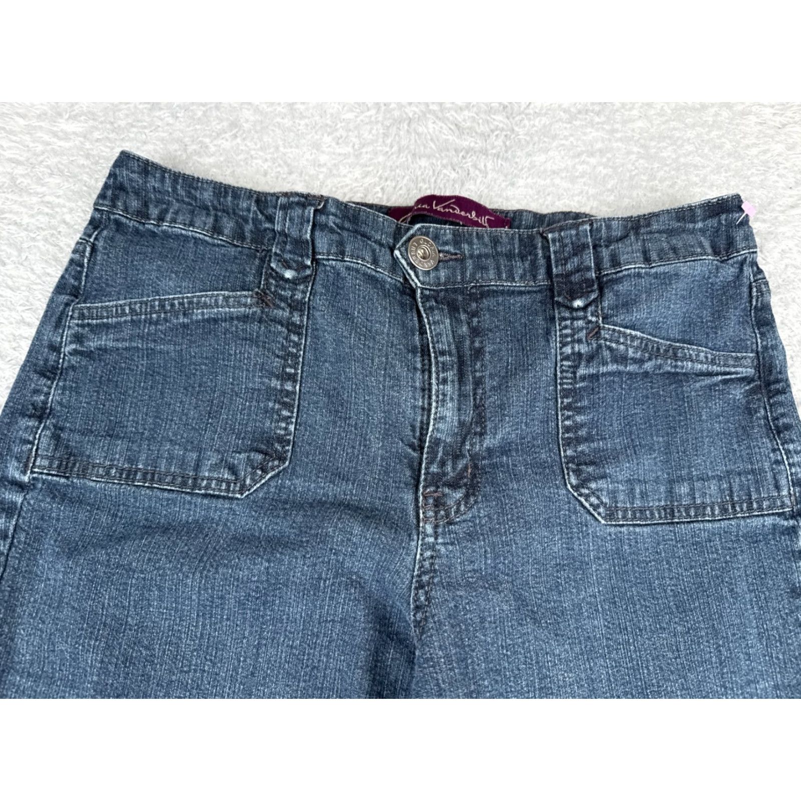 Gloria Vanderbilt Gloria Vanderbilt Jeans Women 10 Blue Denim Straight Mid Rise 29x28 Cotton Blend 5-Pocket Design Size 32" / US 10 / IT 46 - 4 Thumbnail