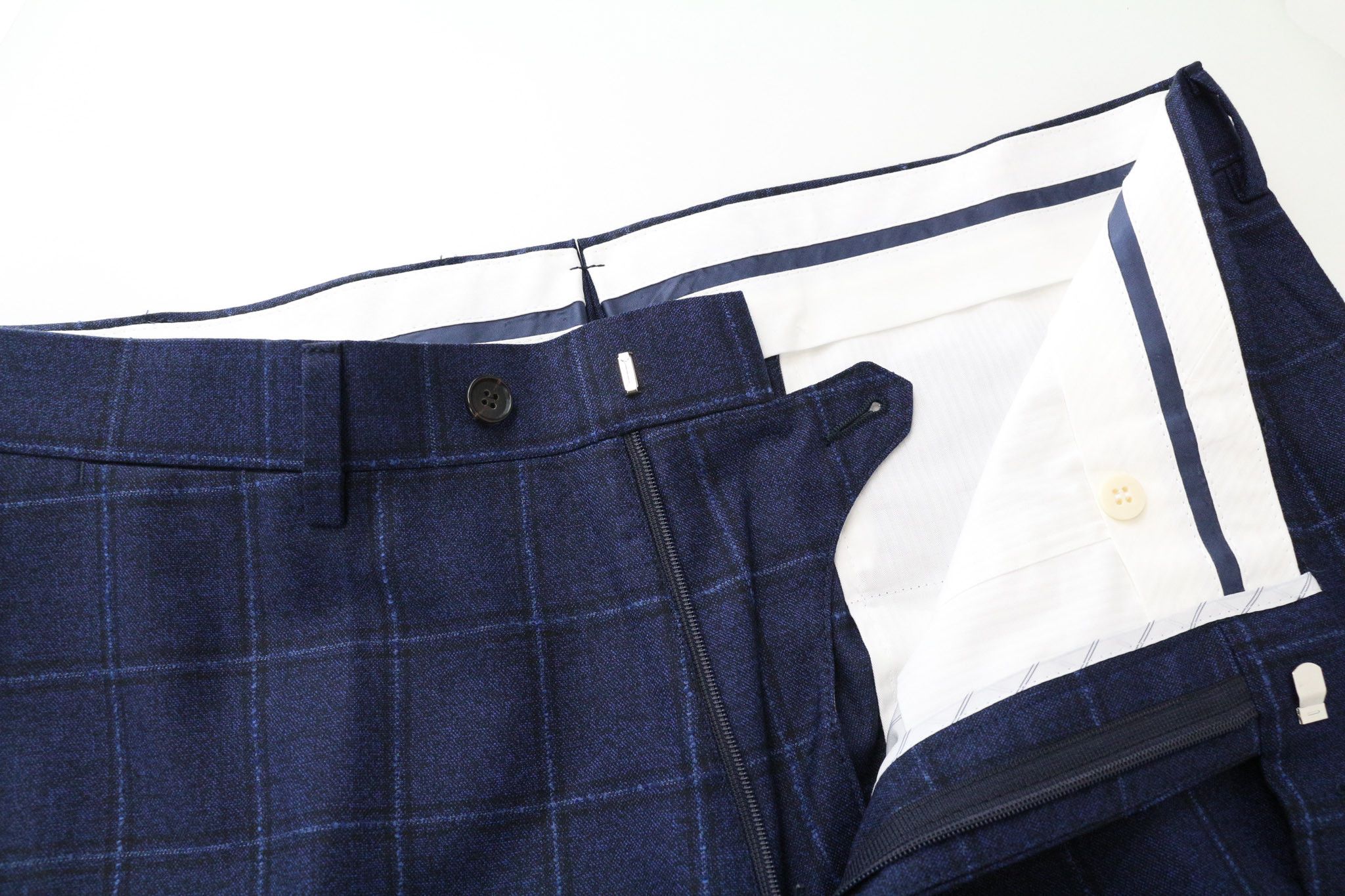Suitsupply SIENNA UK42R Blue Checked Wool Trousers 74798 Size US 36 / EU 52 - 3 Thumbnail