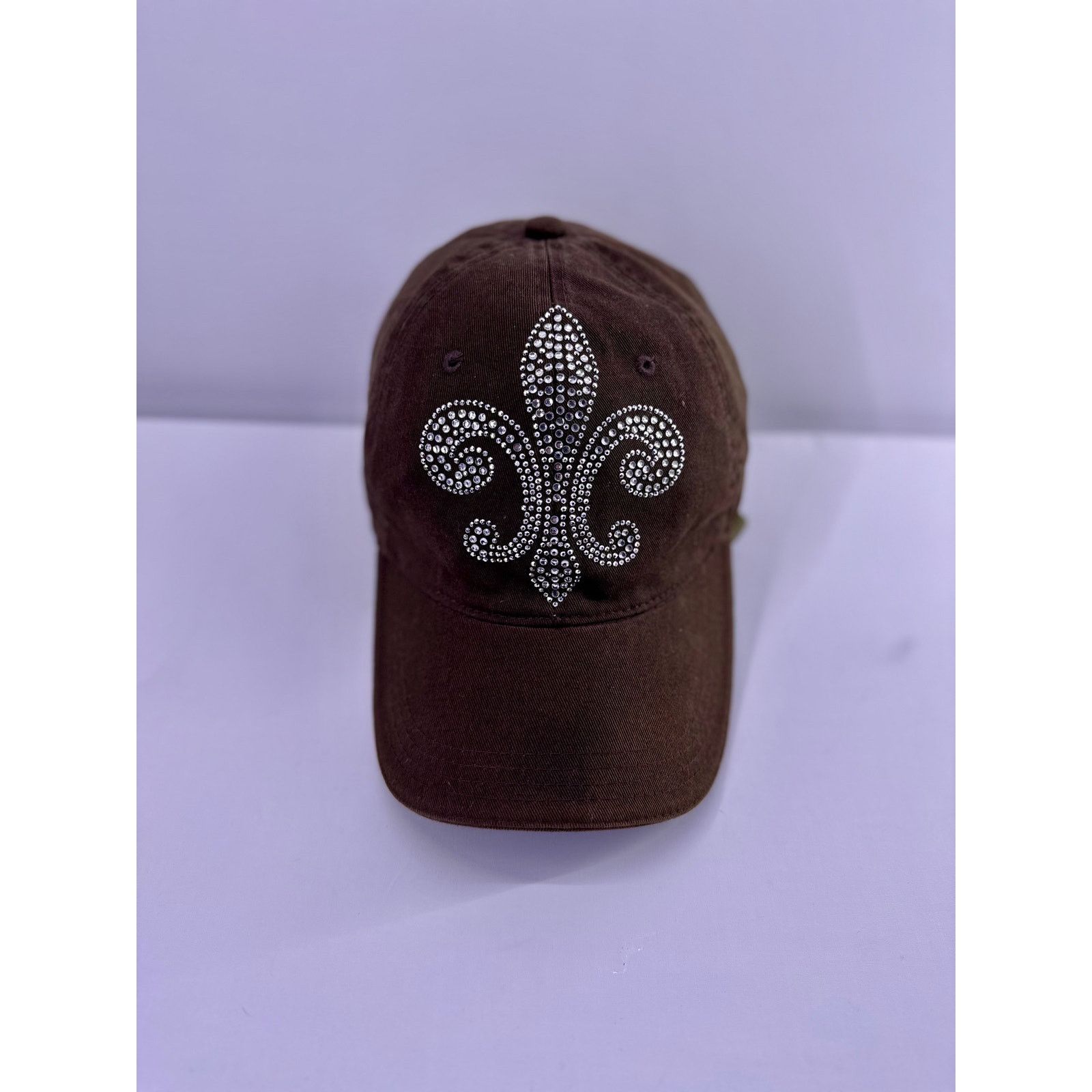 Decky Unique Decky Hat Women Rhinestones Fleur De Lis Brown OSFA Size ONE SIZE - 2 Thumbnail