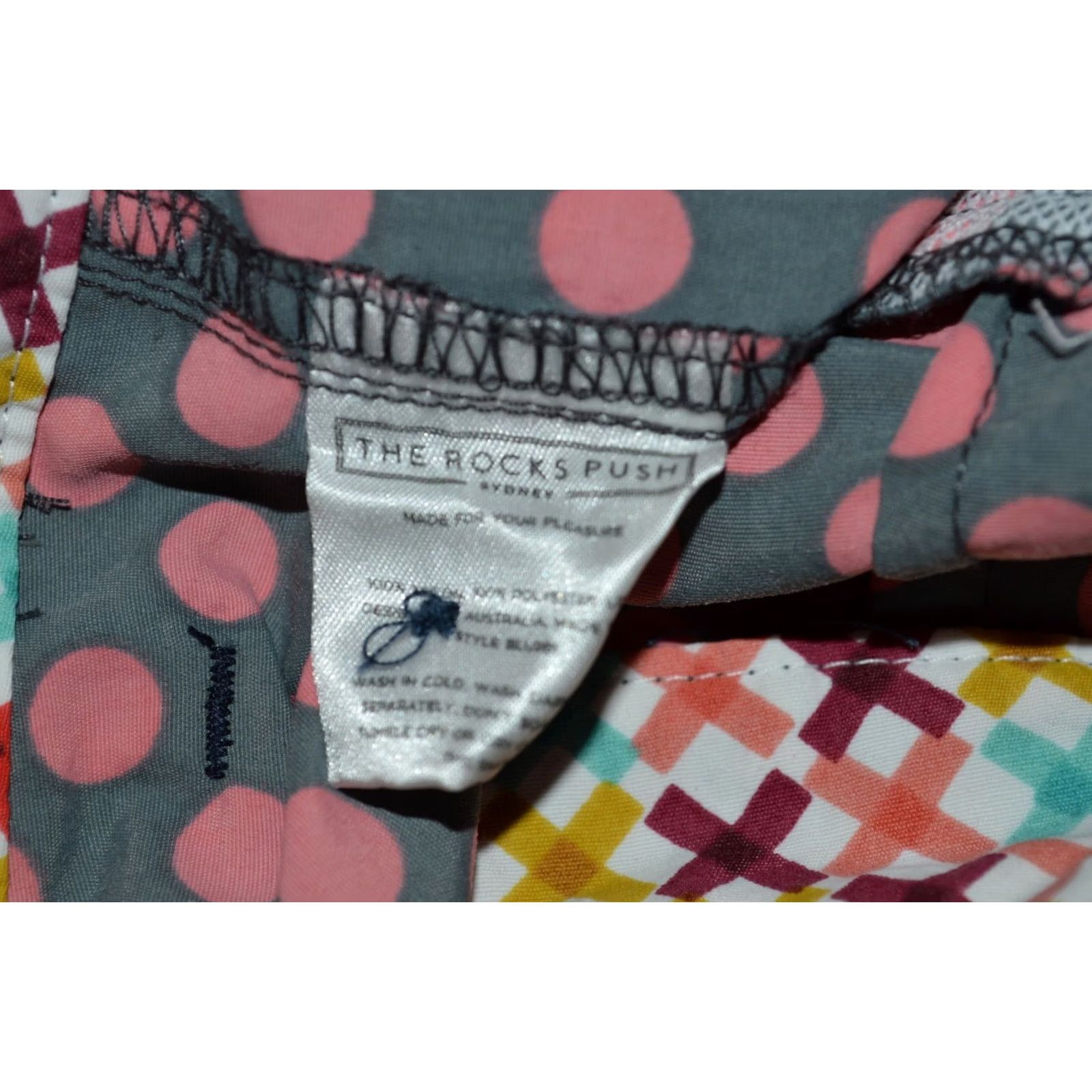Vintage The Rocks Push Polka Dot Board Shorts Swim Trunks Size 40 Mens Gray Red Size US 40 / EU 56 - 4 Thumbnail