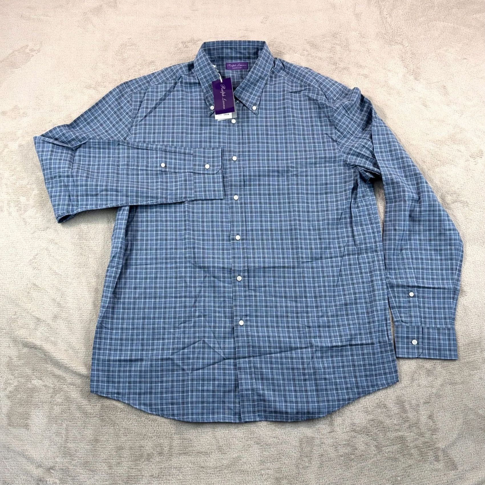 Ralph Lauren Purple Label Ralph Lauren Purple Label Shirt Men 2XL Blue Plaid Button-Up Collared NWT Made in Italy Size US XXL / EU 58 / 5 - 7 Thumbnail