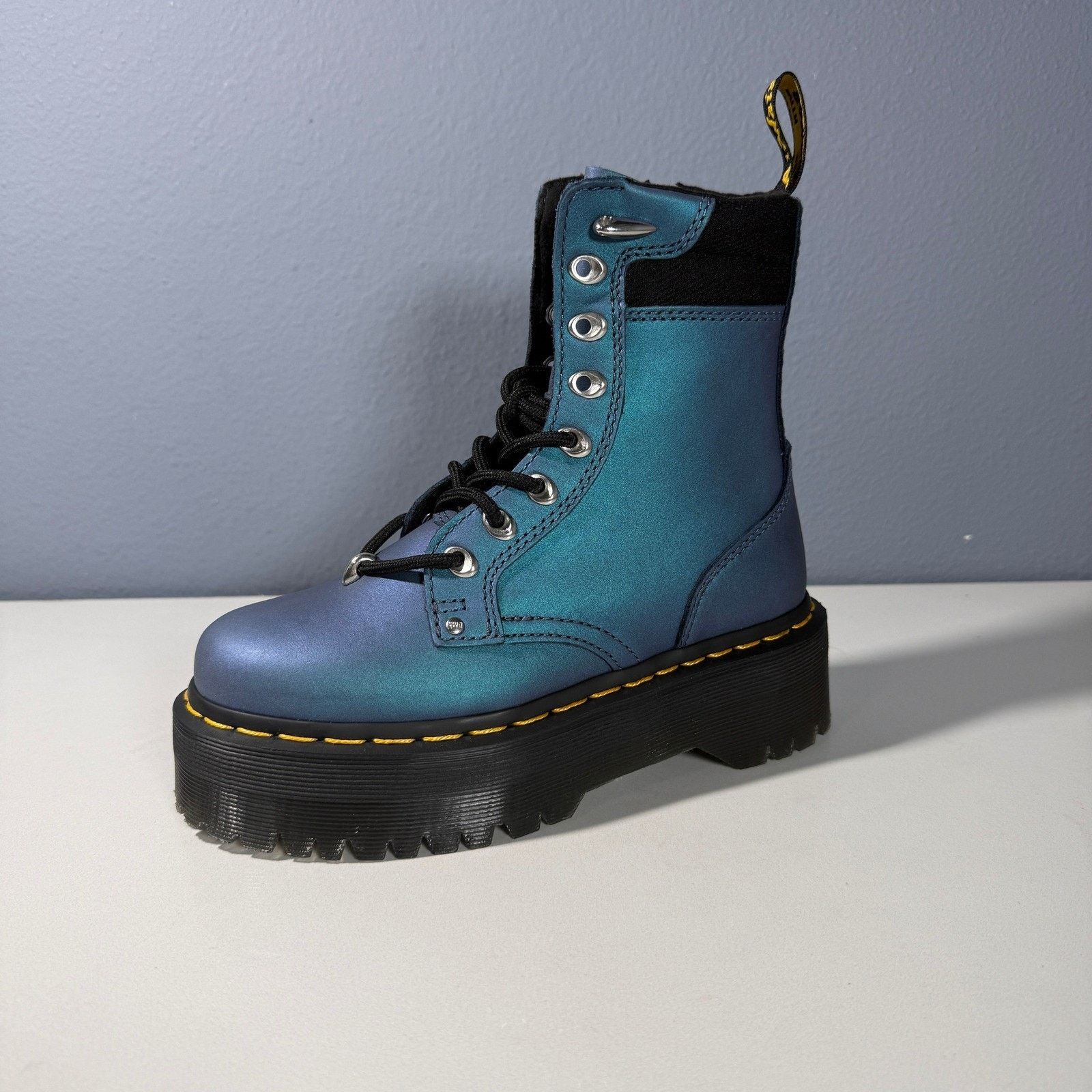 Dr. Martens Dr. Martens Jadon HDW II Iridescent Blue Platform Boots Size US 5 / IT 35 - 11 Thumbnail