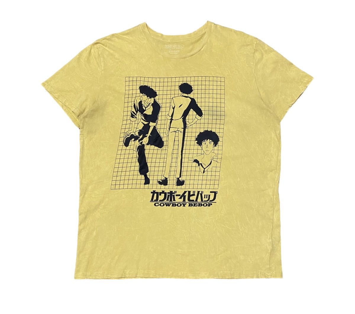 Image of Anima x Movie Cowboy Bepop Spike Spiegel Space Cowboy Anime T Shirt in Mustard, Men's (Size XL)