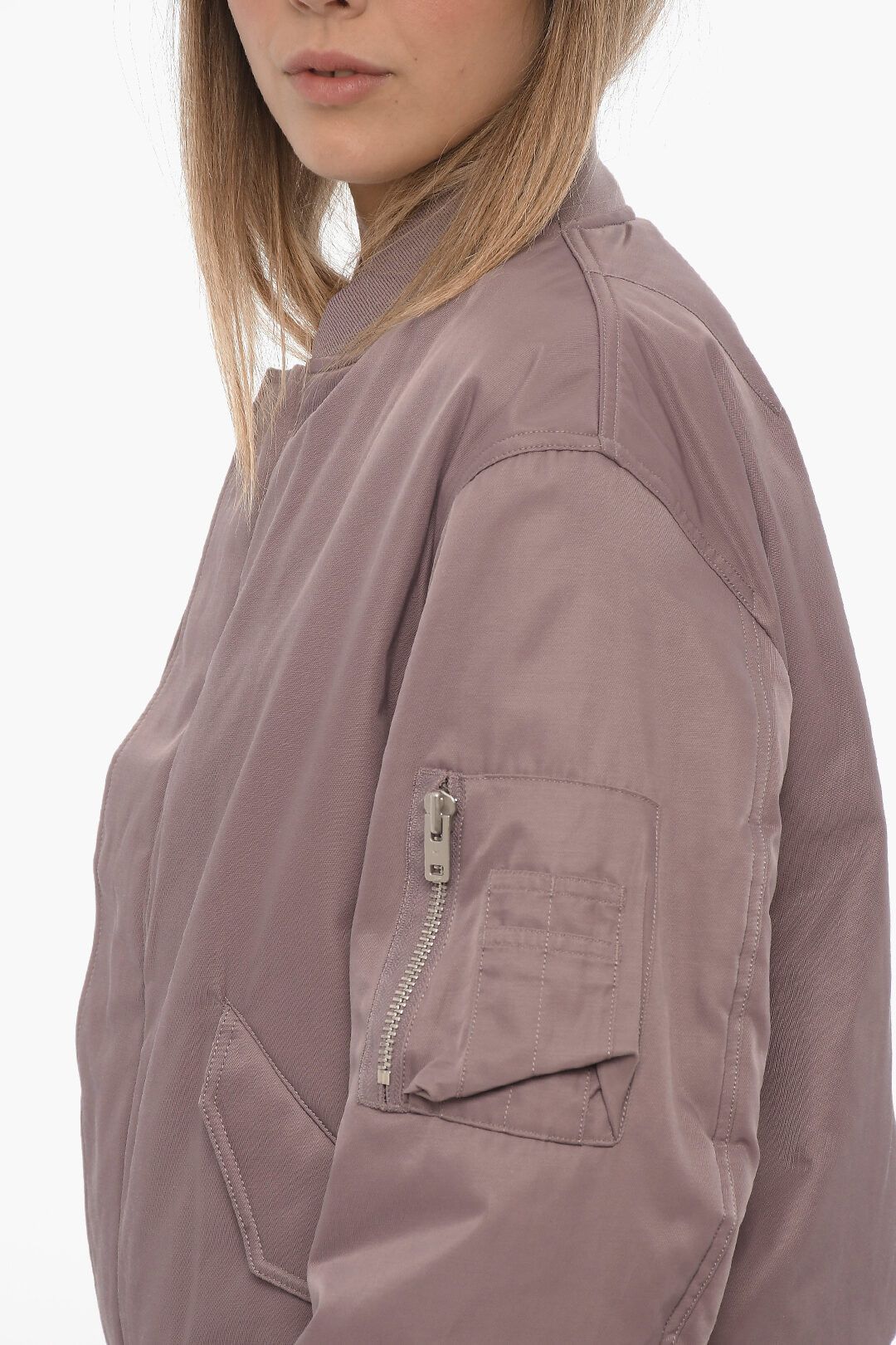 Y-3 × Yohji Yamamoto og1mm0824 Padded Bomber Jacket with Hidden Closure in Plum Size XS / US 0-2 / IT 36-38 - 3 Thumbnail