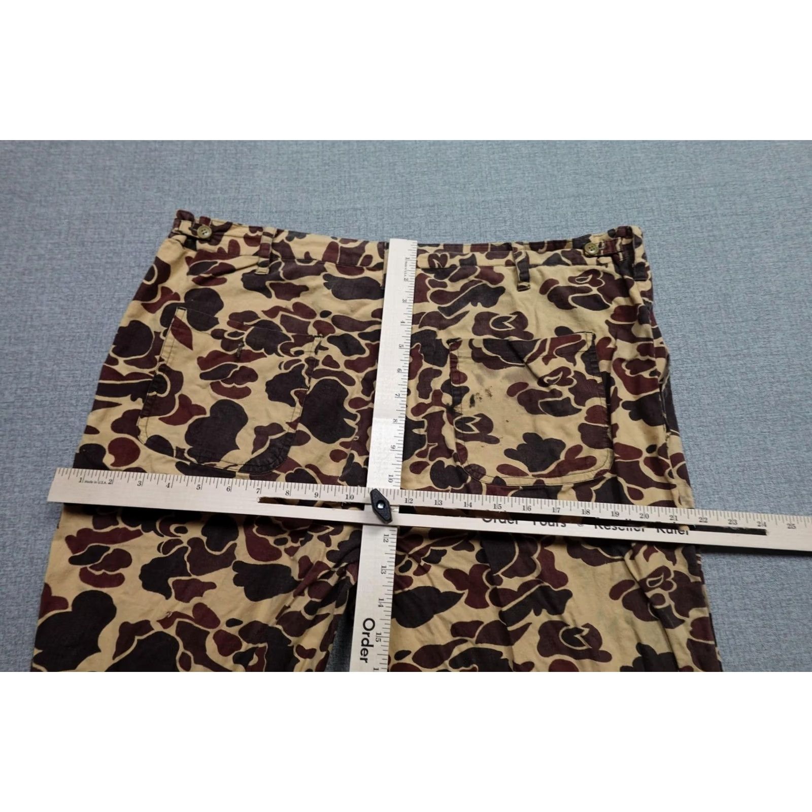 AMO Vintage Camo Pants Mens 38x30 Canvas Hunting Army Casual Regular Front Zip Trousers 5-Pocket Accessories Boys Mens Womens Size US 30 / EU 46 - 7 Thumbnail