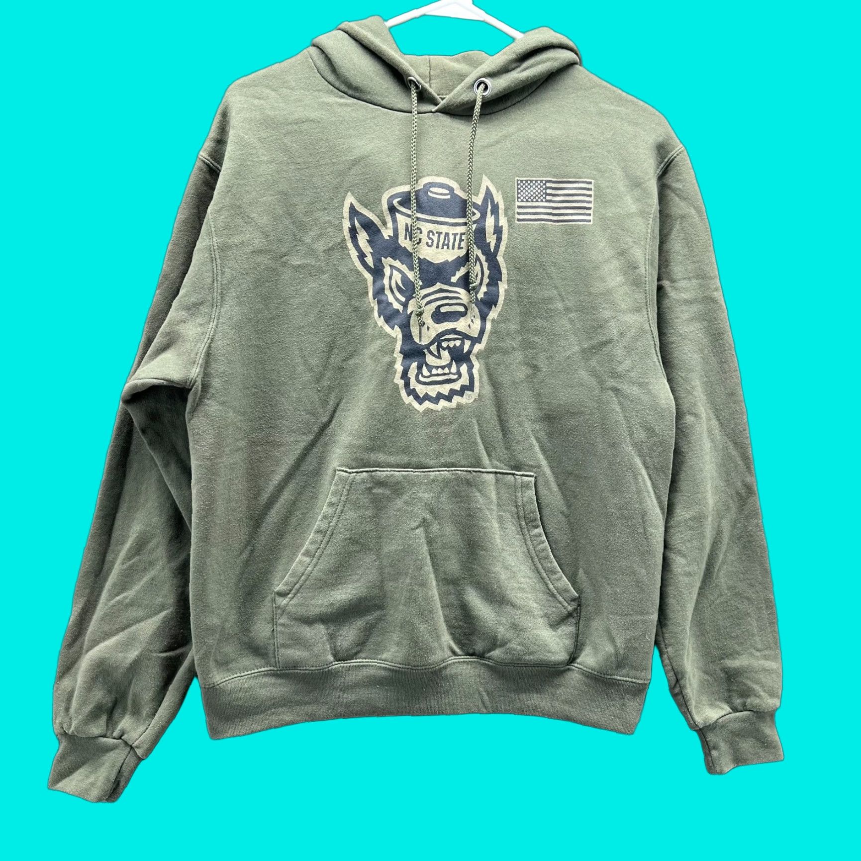 Champion Champion Sweatshirt Men S Green Hooded Pullover Fleece Size S Regular Long Sleeve Pullover NC State Wolfpack Salute Pattern: Solid Size US S / EU 44-46 / 1 - 1 Thumbnail