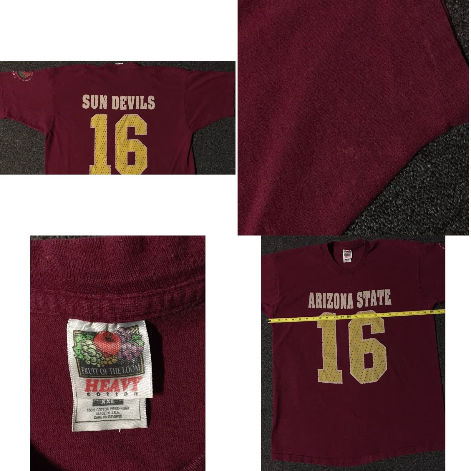Vintage VINTAGE ASU Rose Bowl Shirt 2XL Red 90s 80s Single Stitch College Track PE Grunge Sun Devils Men Size US XXL / EU 58 / 5 - 9 Thumbnail