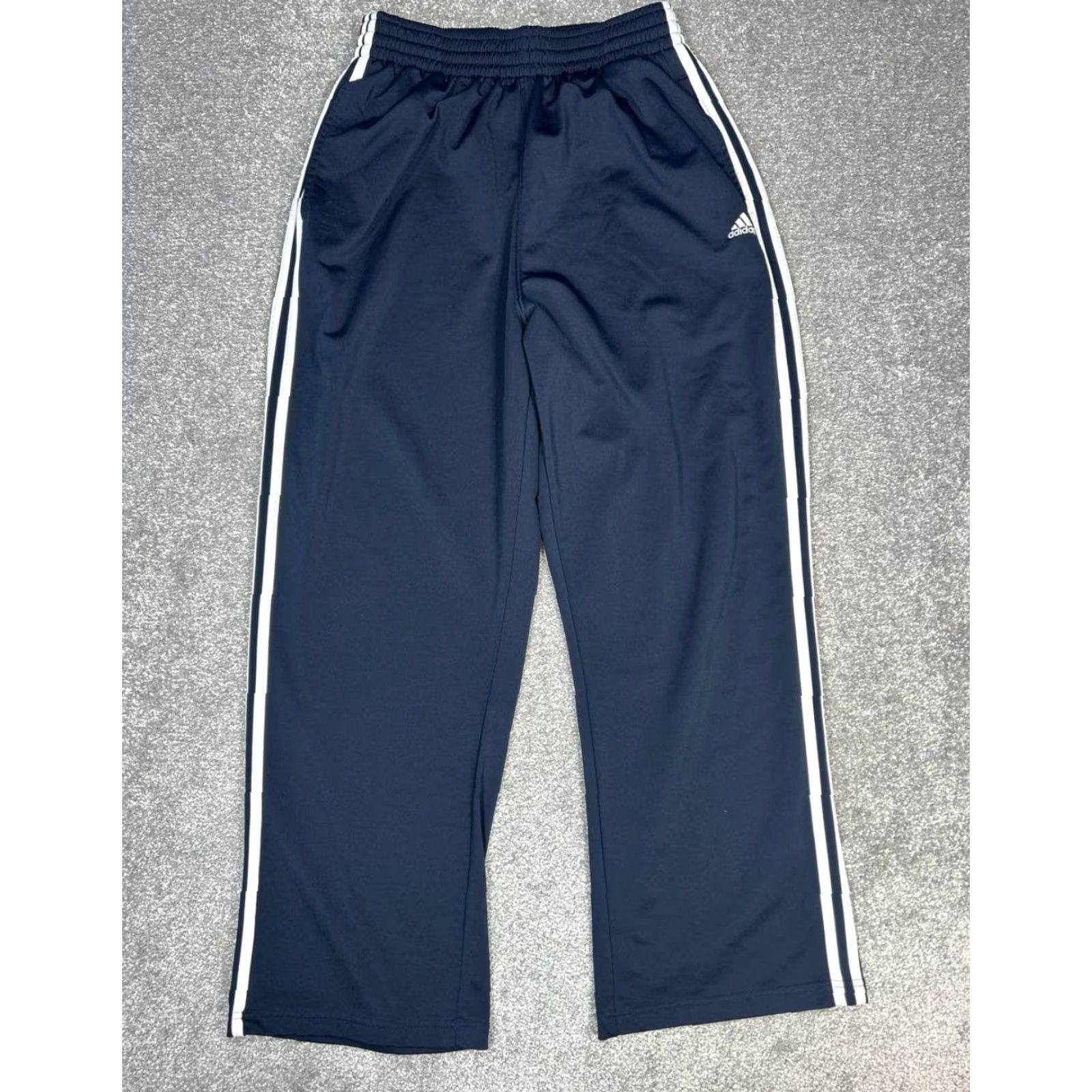 Adidas adidas Track Pants Men 38 Blue White 3 Stripes Drawstring Training Gym Pants Size US 26 / EU 42 - 2 Thumbnail