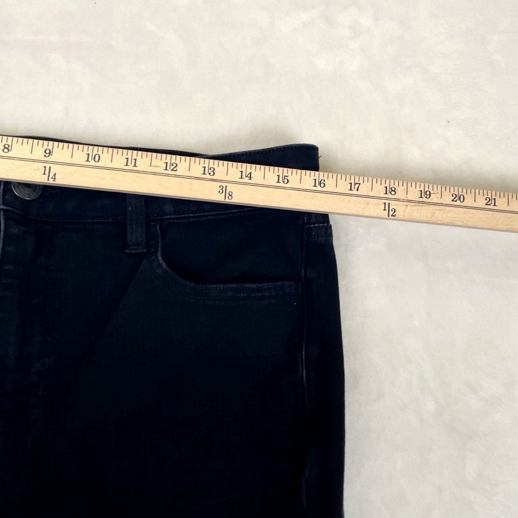 American Eagle Outfitters American Eagle Outfitters Hi-Rise Jegging Black Jeans Women 14 Regular Stretch Distress Denim 28.5in Inseam 5-Pocket Size 36" / US 14 / IT 50 - 7 Thumbnail