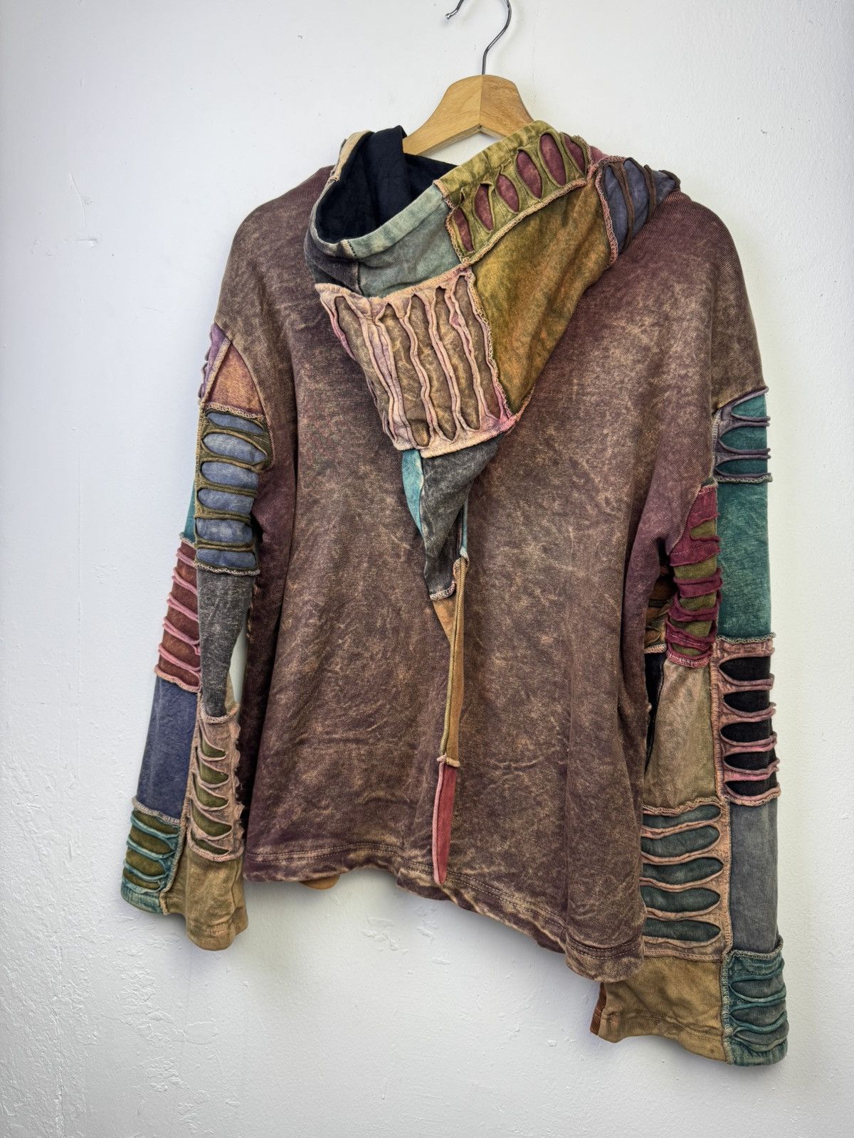 Vintage Rising International Patchwork Hippie Earth Tone Sweater Size M / US 6-8 / IT 42-44 - 7 Thumbnail