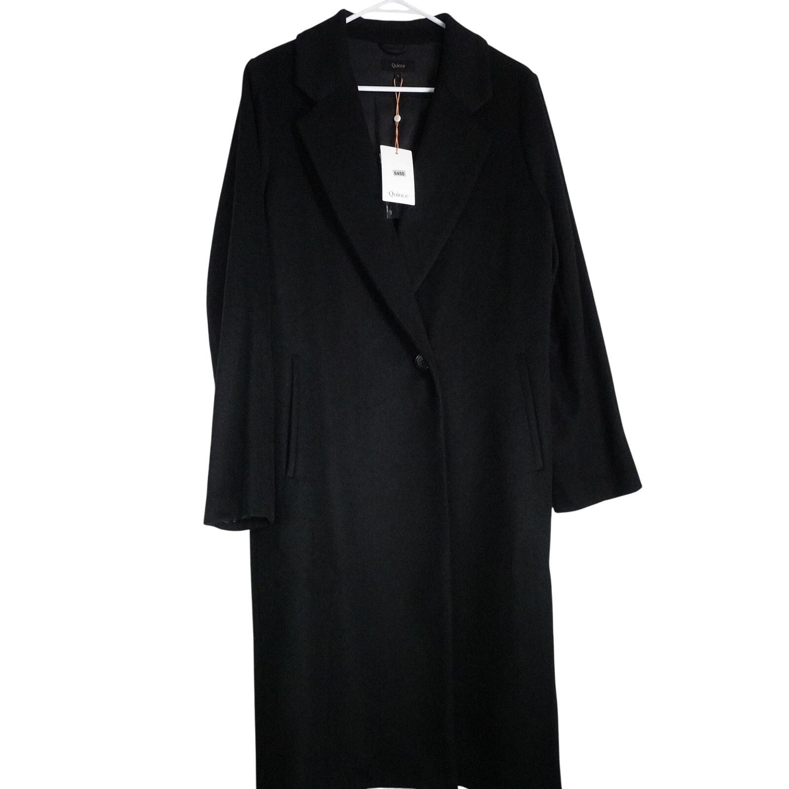 Quince Quince Large Black ItalianSingle Breasted Wool Coat Size L / US 10 / IT 46 - 3 Thumbnail