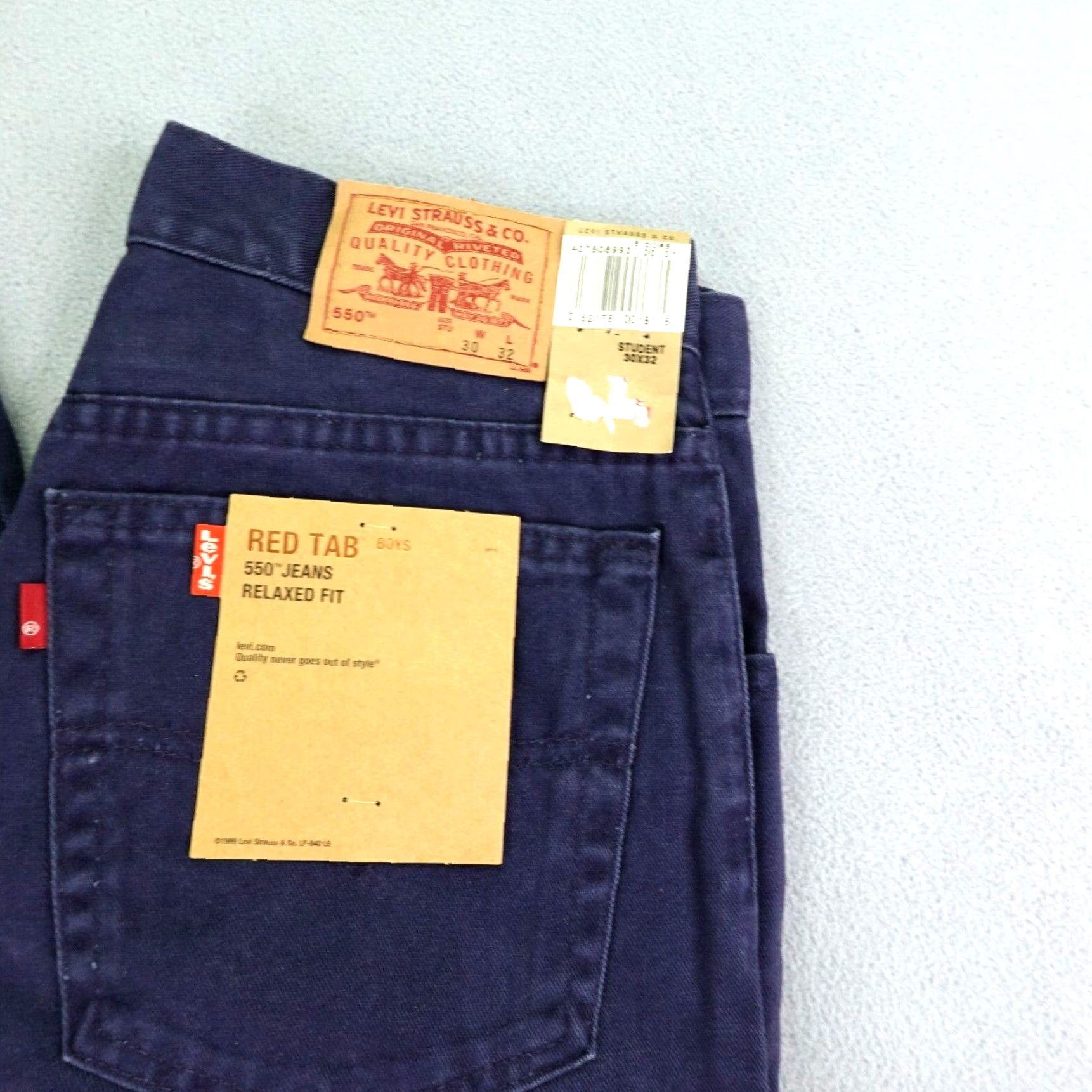 Levi's VINTAGE Levi's Jeans Men 550 Straight Relaxed Fit 30x32 Blue Denim Deadstock Y2K Men Size US 29 - 2 Thumbnail