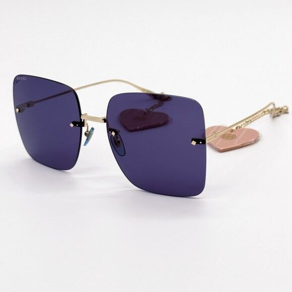 Gucci NEW GUCCI SUNGLASSES GG1147S 004 GOLD/BLUE WOMEN EYEWEAR Size ONE SIZE - 1 Thumbnail