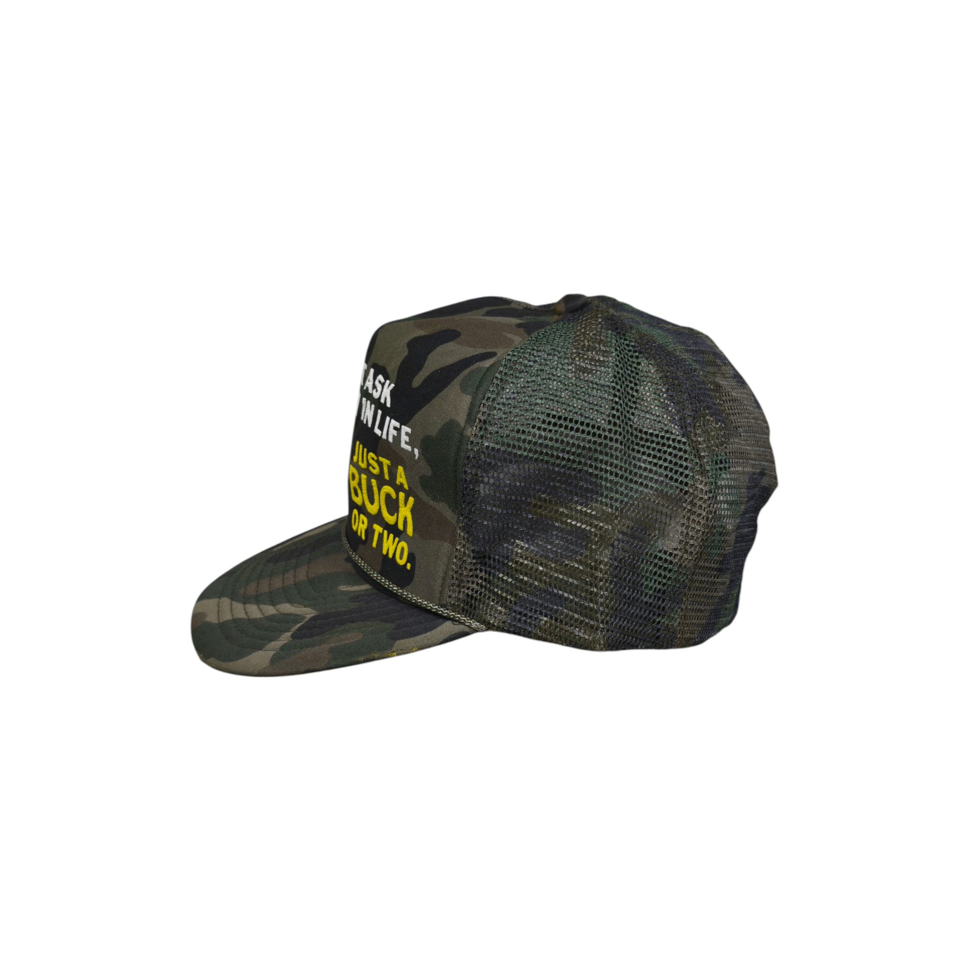 Vintage Vintage 80s Camo Trucker Hat Deer Hunting Mesh Snapback Size ONE SIZE - 3 Thumbnail