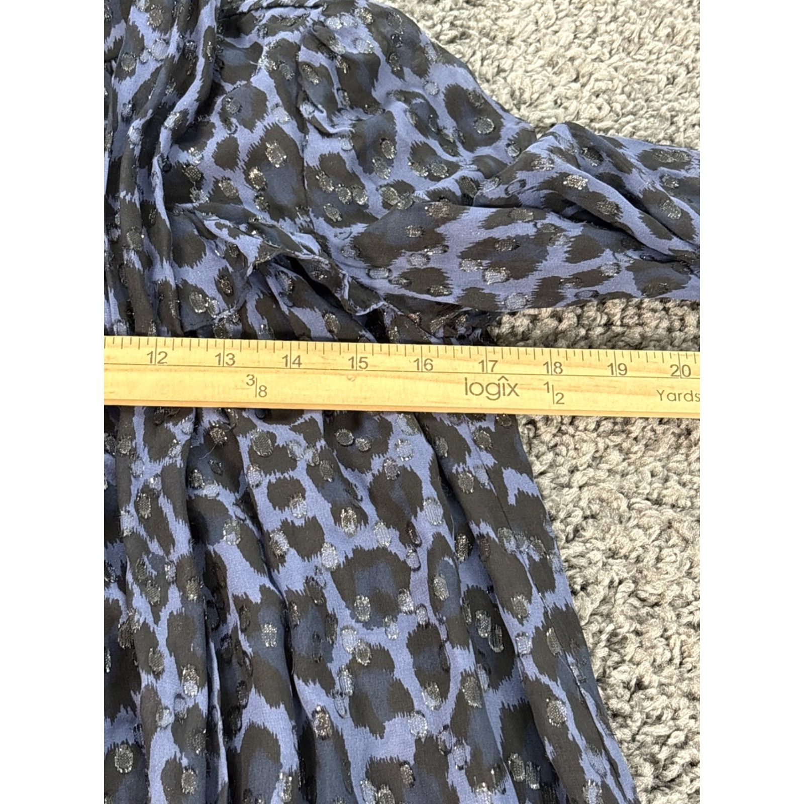 Vintage kate spade new york Dress Mini Leopard Long Sleeve Zip Silk Blue L Women Party Cocktail ShortVintage: No Size L / US 10 / IT 46 - 3 Thumbnail