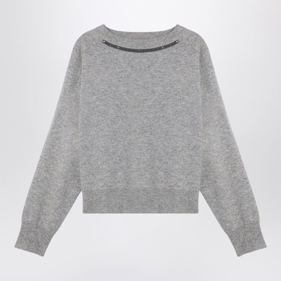 Brunello Cucinelli o1d2blof0824 Cashmere Sweater in Grey Size S / US 4 / IT 40 - 1 Thumbnail