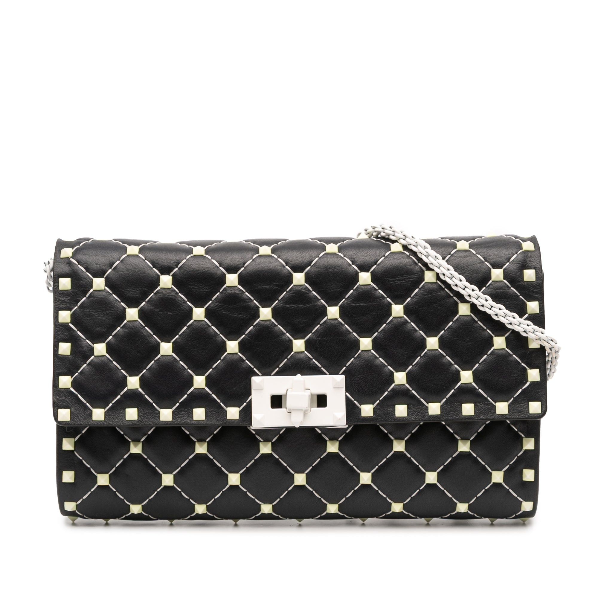 Valentino Quilted Lambskin Free Rockstud Spike Wallet On Chain Size ONE SIZE - 1 Thumbnail