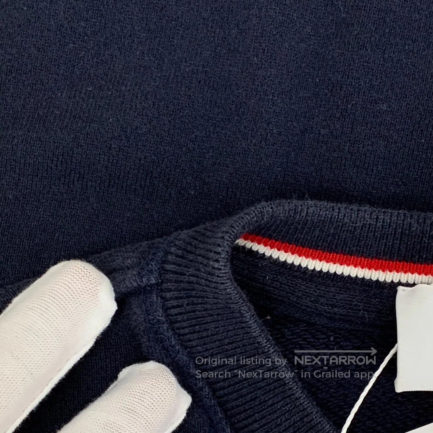 Thom Browne Thom Browne Navy classic four-stripe cotton crew neck long Size US XS / EU 42 / 0 - 9 Thumbnail