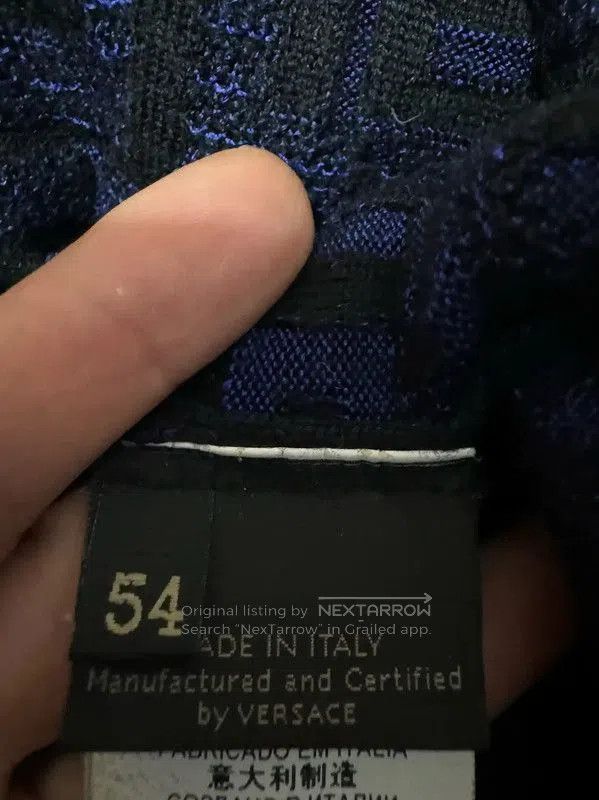 Versace Versace Blue Cotton Knit Sweater for Men . Size US XL / EU 56 / 4 - 3 Thumbnail