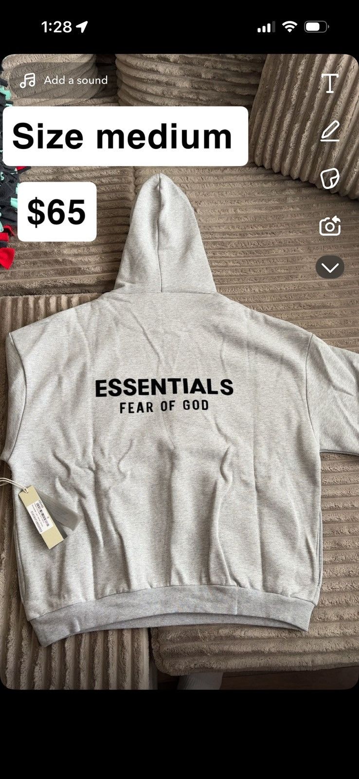 Essentials Grey essential hoodie Size US M / EU 48-50 / 2 - 1 Thumbnail