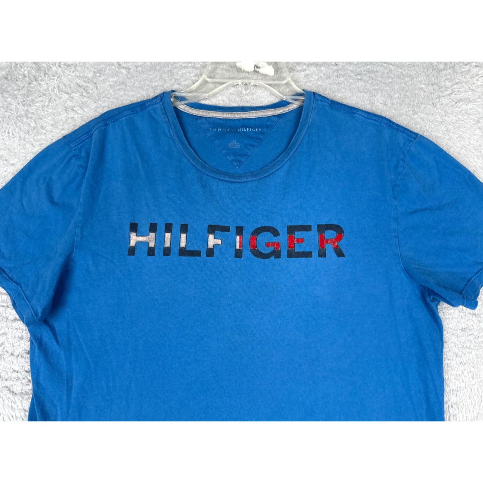 Tommy Hilfiger Tommy Hilfiger Shirt Adult Large Blue Crew Neck Short Sleeve 100% Cotton READ Size US L / EU 52-54 / 3 - 4 Thumbnail
