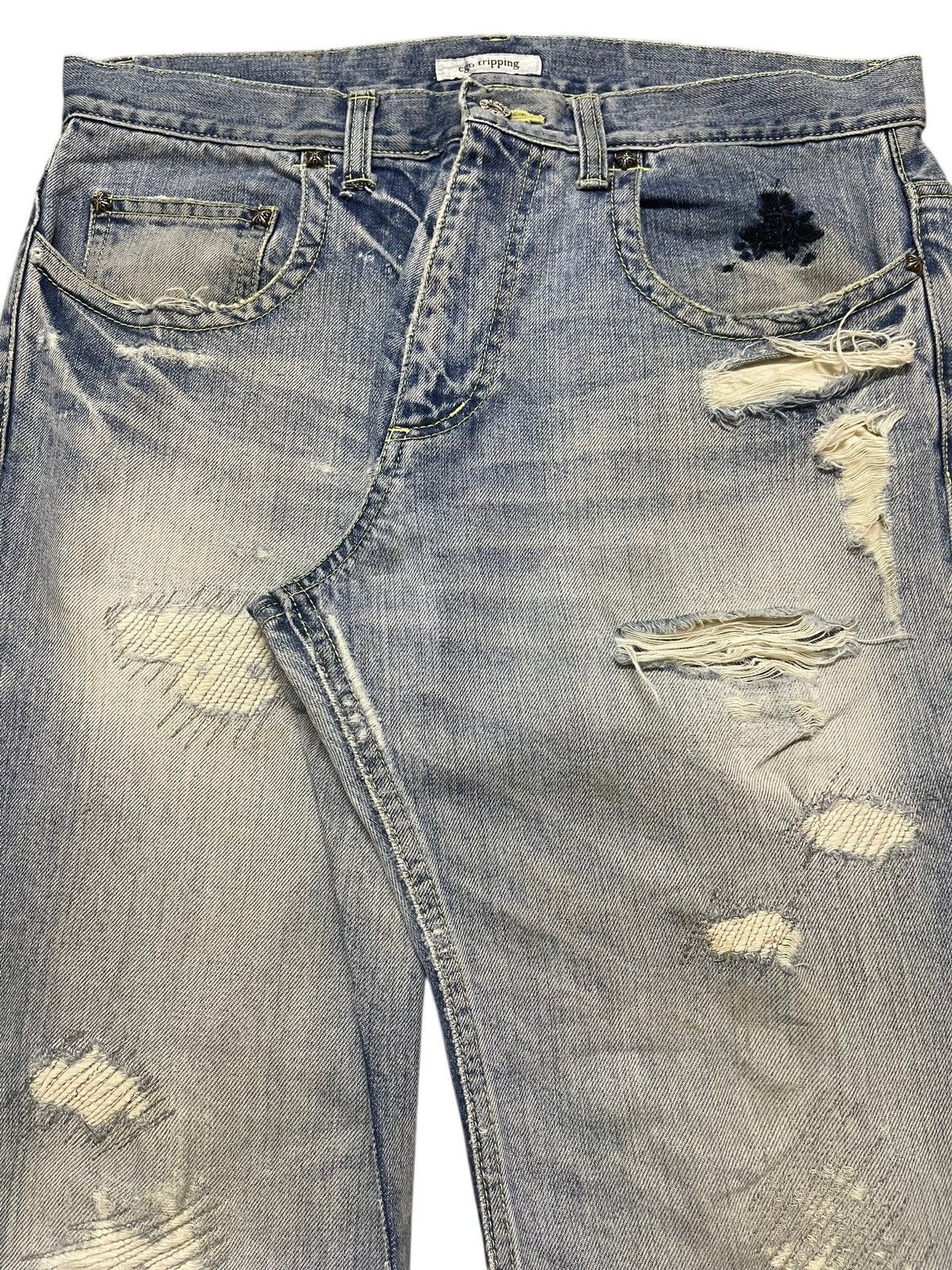 Ego Tripping Vintage Japan Ego Tripping Faded Distressed Flare Jeans Size US 32 / EU 48 - 4 Thumbnail