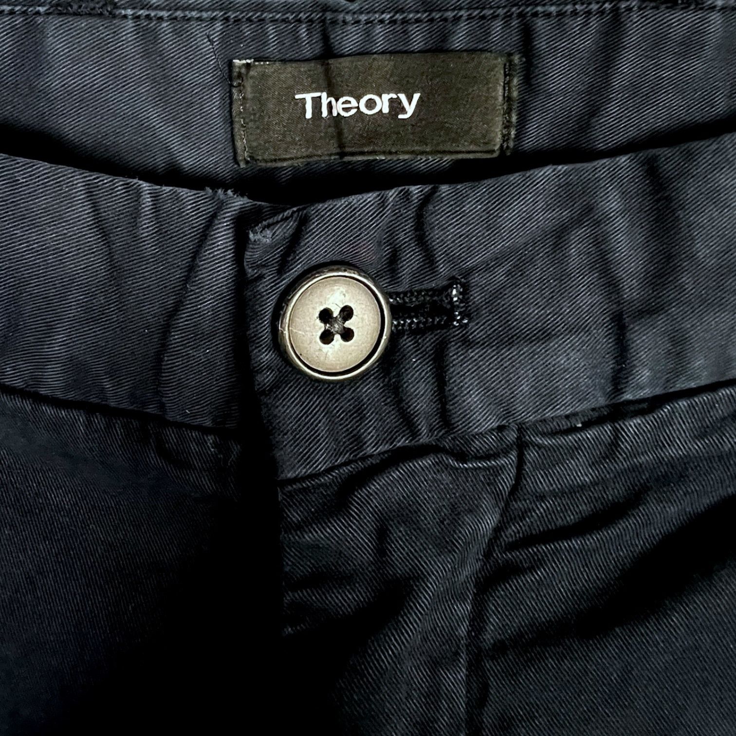 Theory Men's Theory Navy Blue Cotton Khakis Pants Trousers - 34 Size US 34 / EU 50 - 2 Thumbnail