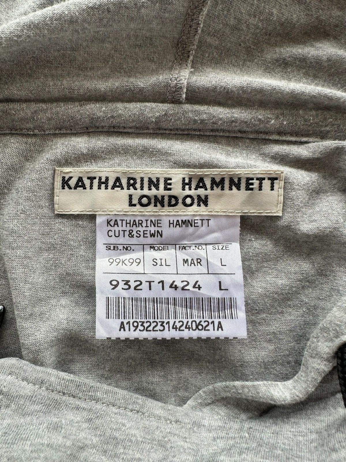 Katharine Hamnett London Khatarine Hamnett London Cut Sewn Hoodie Size US S / EU 44-46 / 1 - 8 Thumbnail