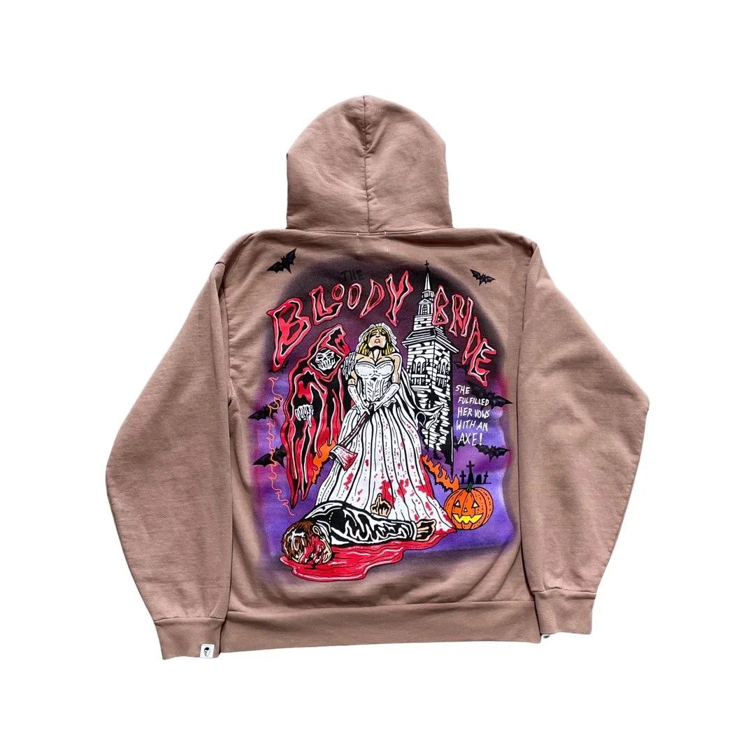 image of Warren Lotas Bloody Bride Hoodie Tan, Men's (Size Medium)