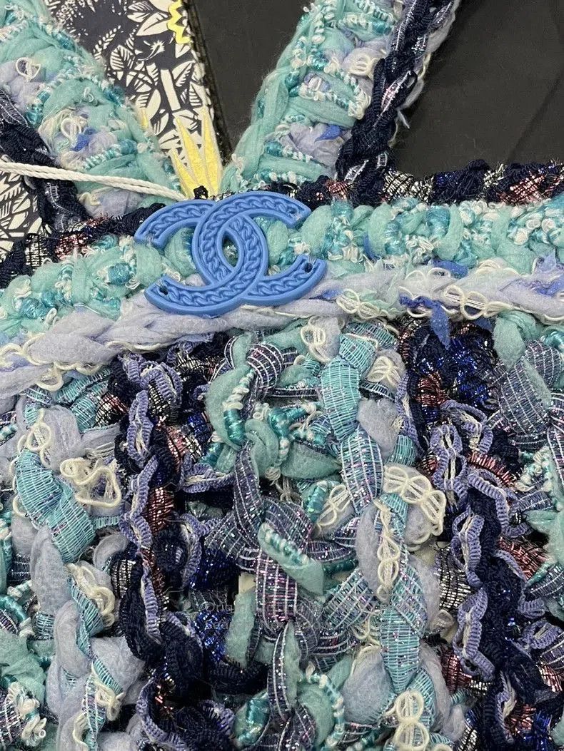 Chanel Chanel Blue Sequin Tweed Fringe Top. Size US M / EU 48-50 / 2 - 2 Thumbnail