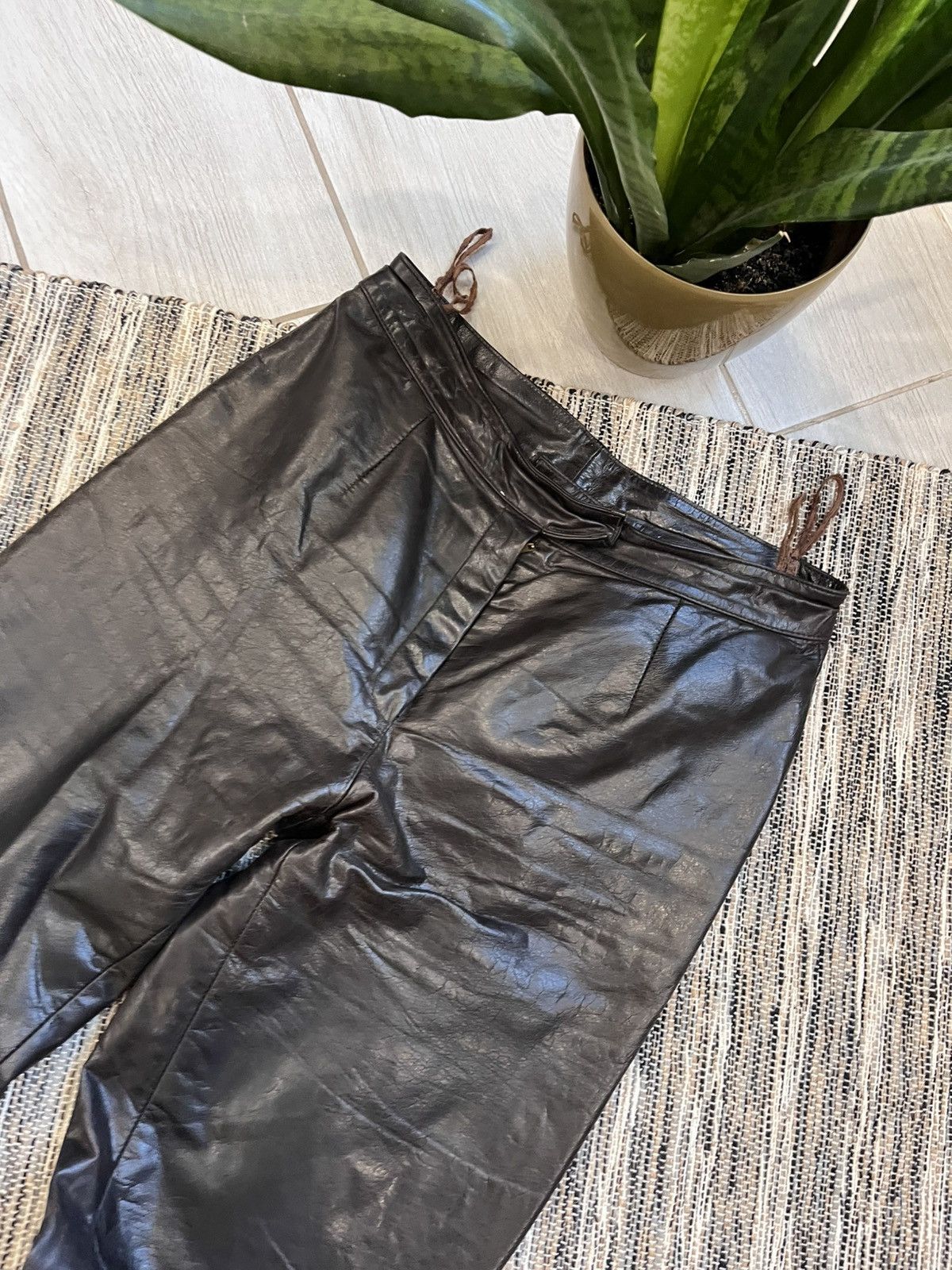 Genuine Leather × Vintage Vintage Virmani Real Leather Pants avantgarde Brown Retro Size 30" / US 8 / IT 44 - 3 Thumbnail