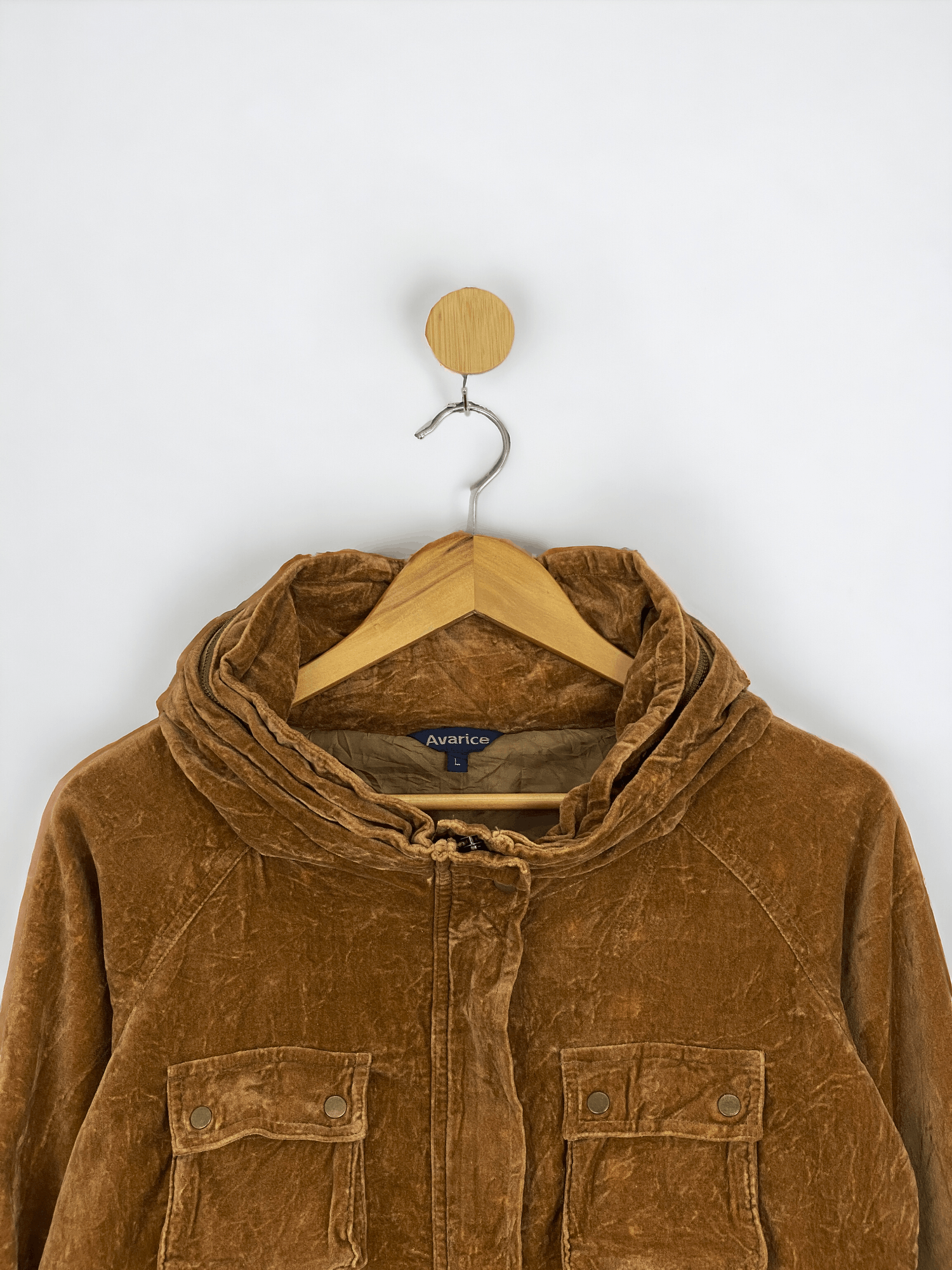 If Six Was Nine Vintage Avarice Full Zipper Velvet Brown Jacket JA0046 Size L / US 10 / IT 46 - 2 Thumbnail