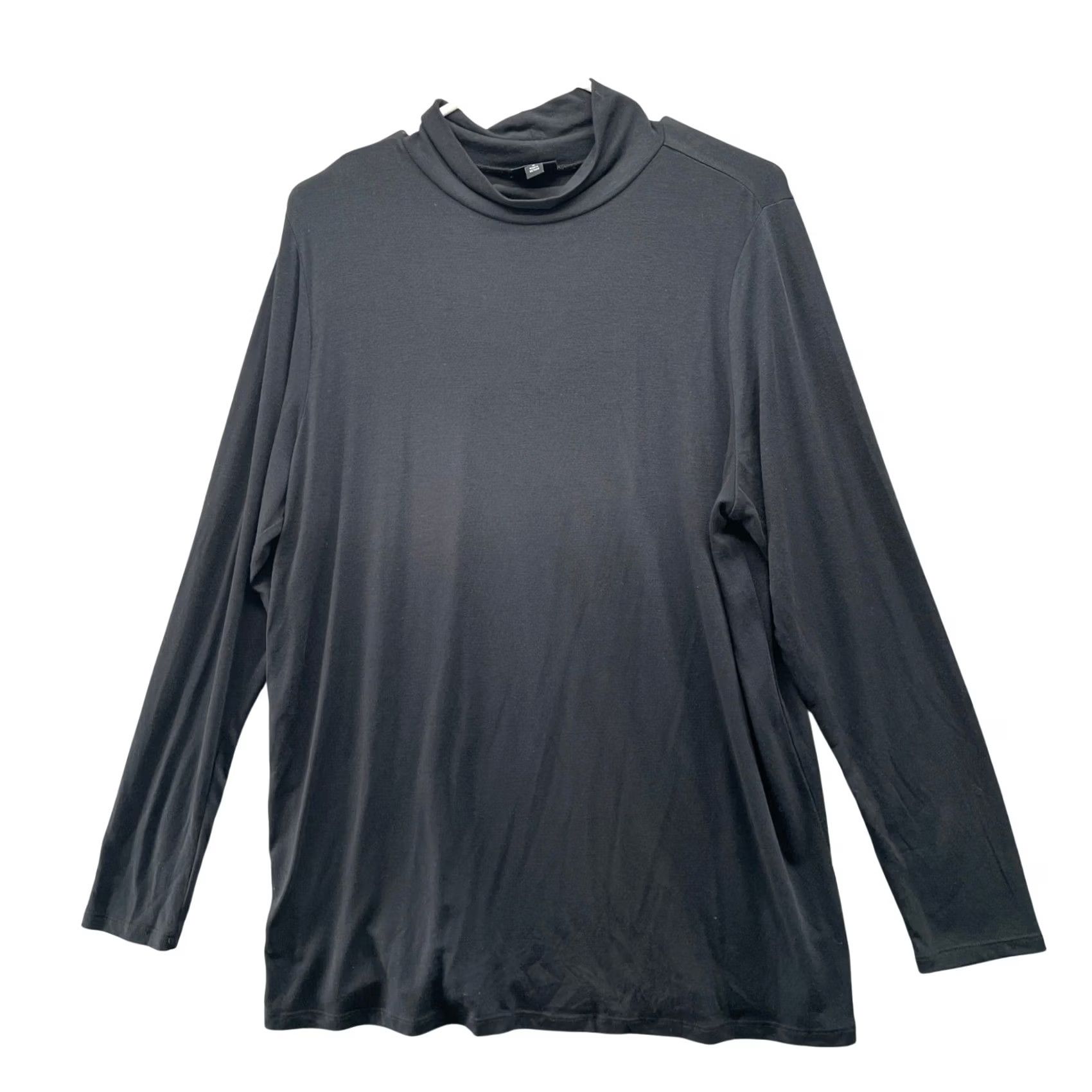 Torrid Torrid Turtleneck Long Sleeve T-Shirt Womens 2X Black Jersey Knit Modal Blend Size XXL / US 16-18 / IT 52-54 - 2 Thumbnail