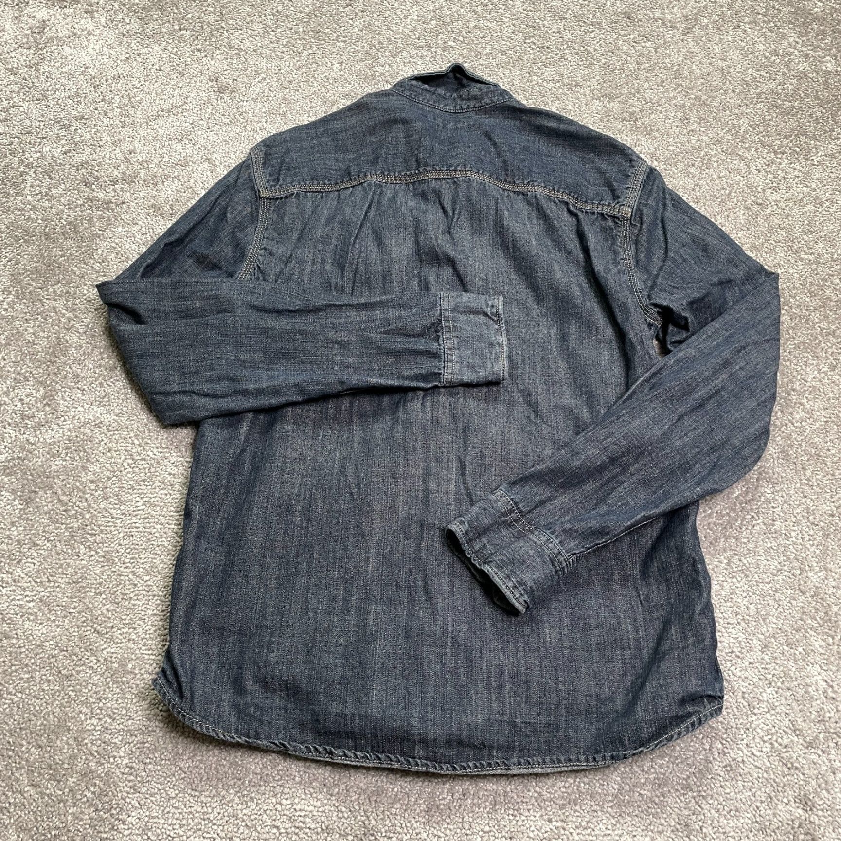 Allsaints VINTAGE none? (No) AllSaints Shirt Mens S Blue Long Sleeve Chambray Button-Up Shirt Size US S / EU 44-46 / 1 - 2 Thumbnail