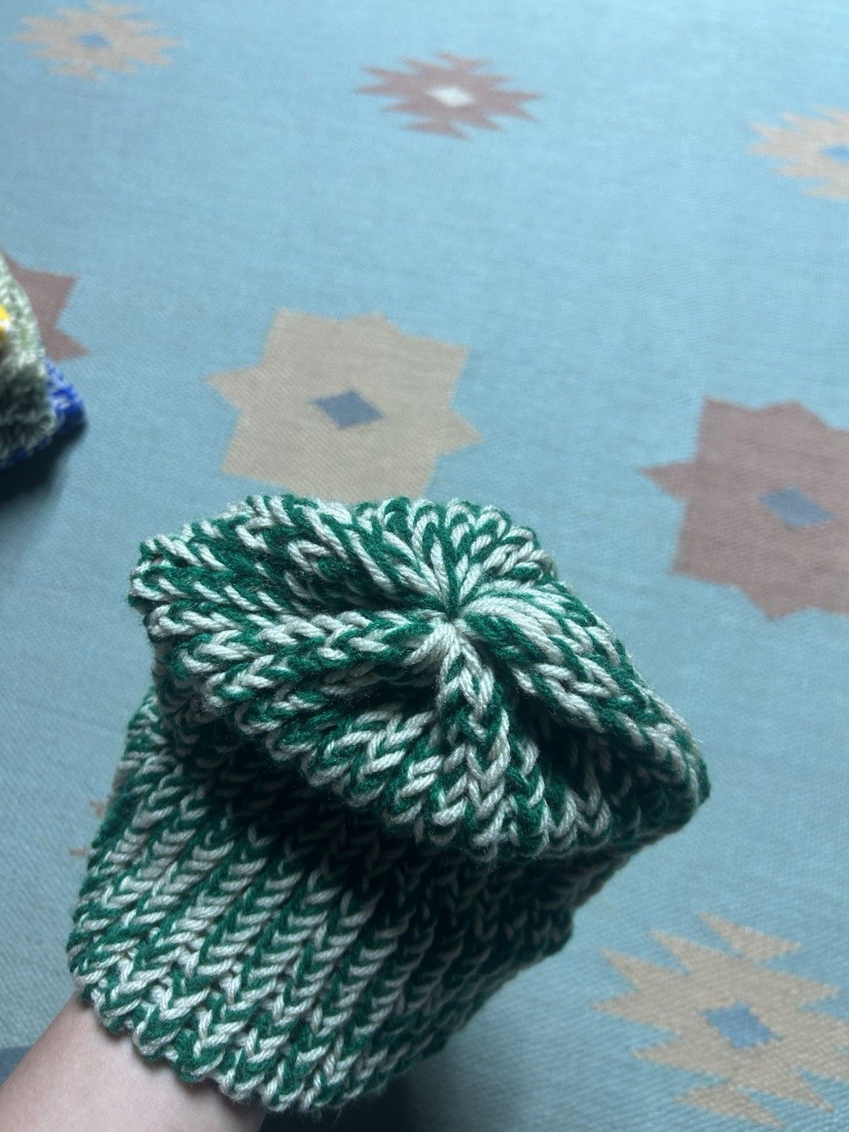 Vintage Hand knit crochet beanie winter hat Michigan state one size Size ONE SIZE - 4 Thumbnail