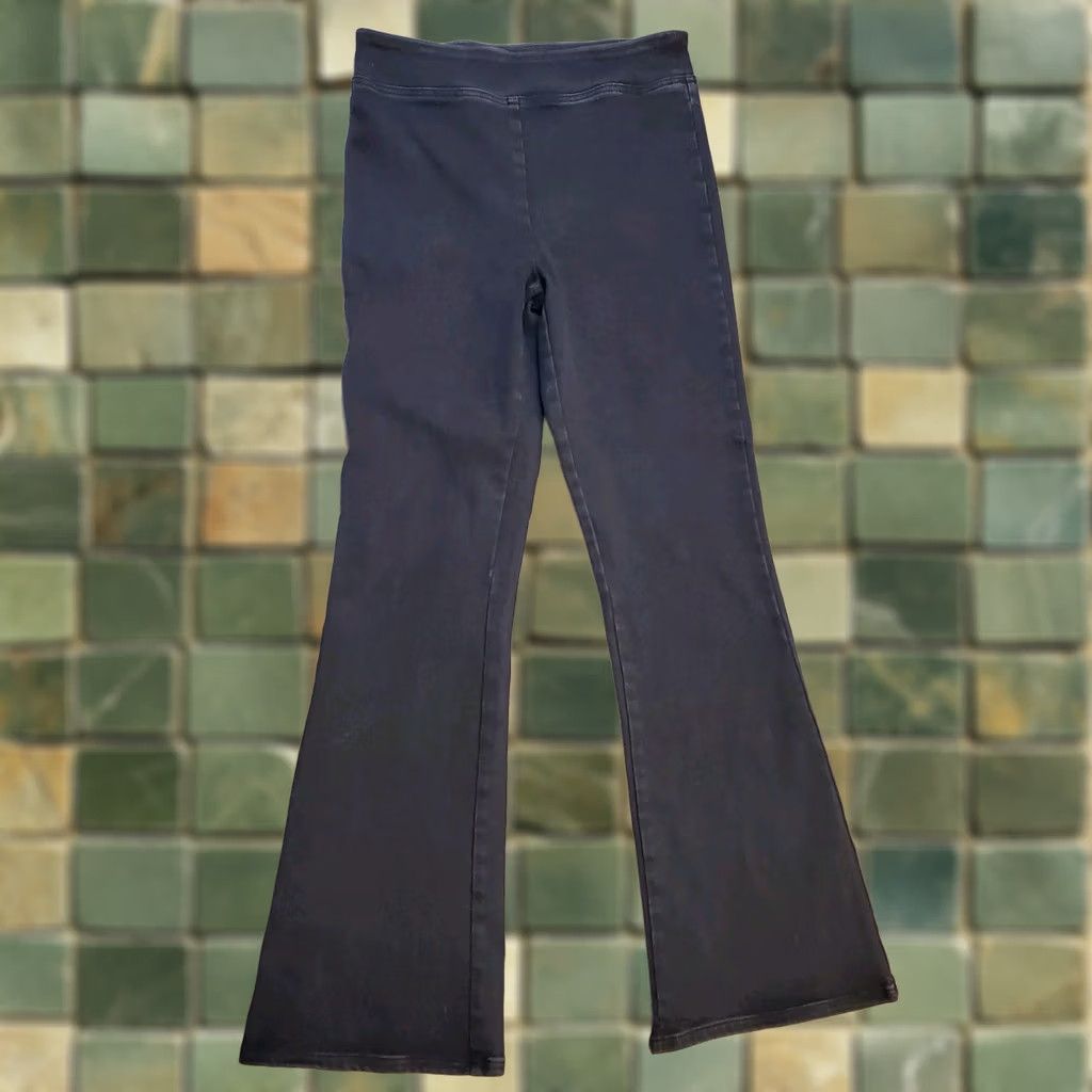 Vintage American Tall Chloe Pull-On Flare Jeans Womens Black Large Hippie Bohemian Size 36" / US 14 / IT 50 - 1 Thumbnail