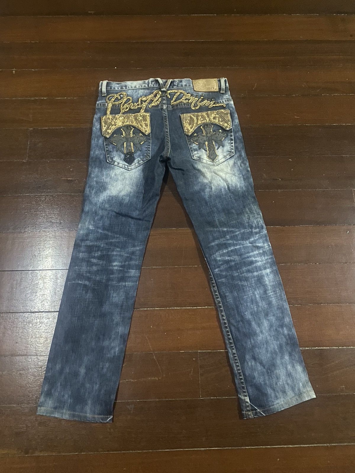 If Six Was Nine Rare Cloud 72 tribal flared jeans clawmark distressed Size US 35 - 1 Thumbnail