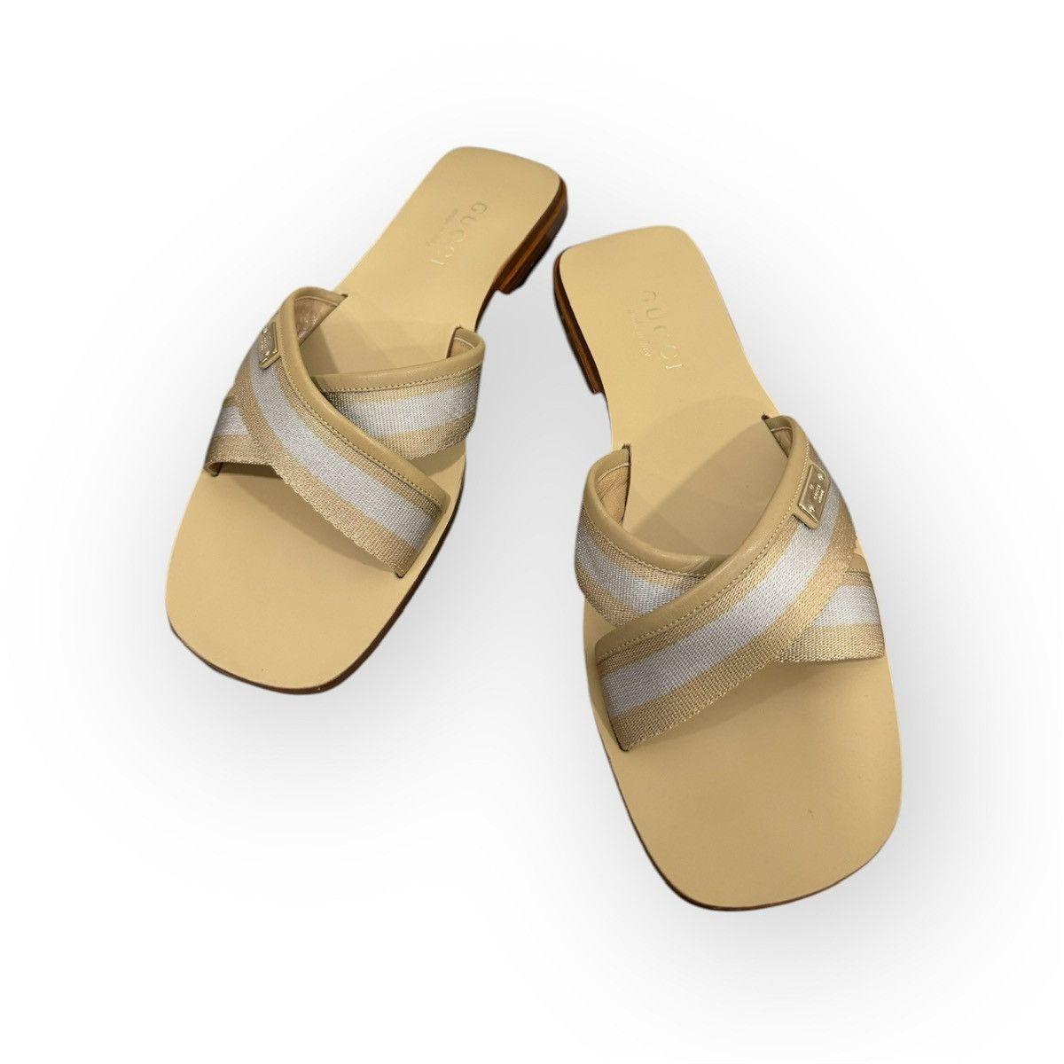 Gucci GUCCI Authentic Slide Sandals Cross Strap Beige Size 37 C Size US 6 / IT 36 - 1 Thumbnail