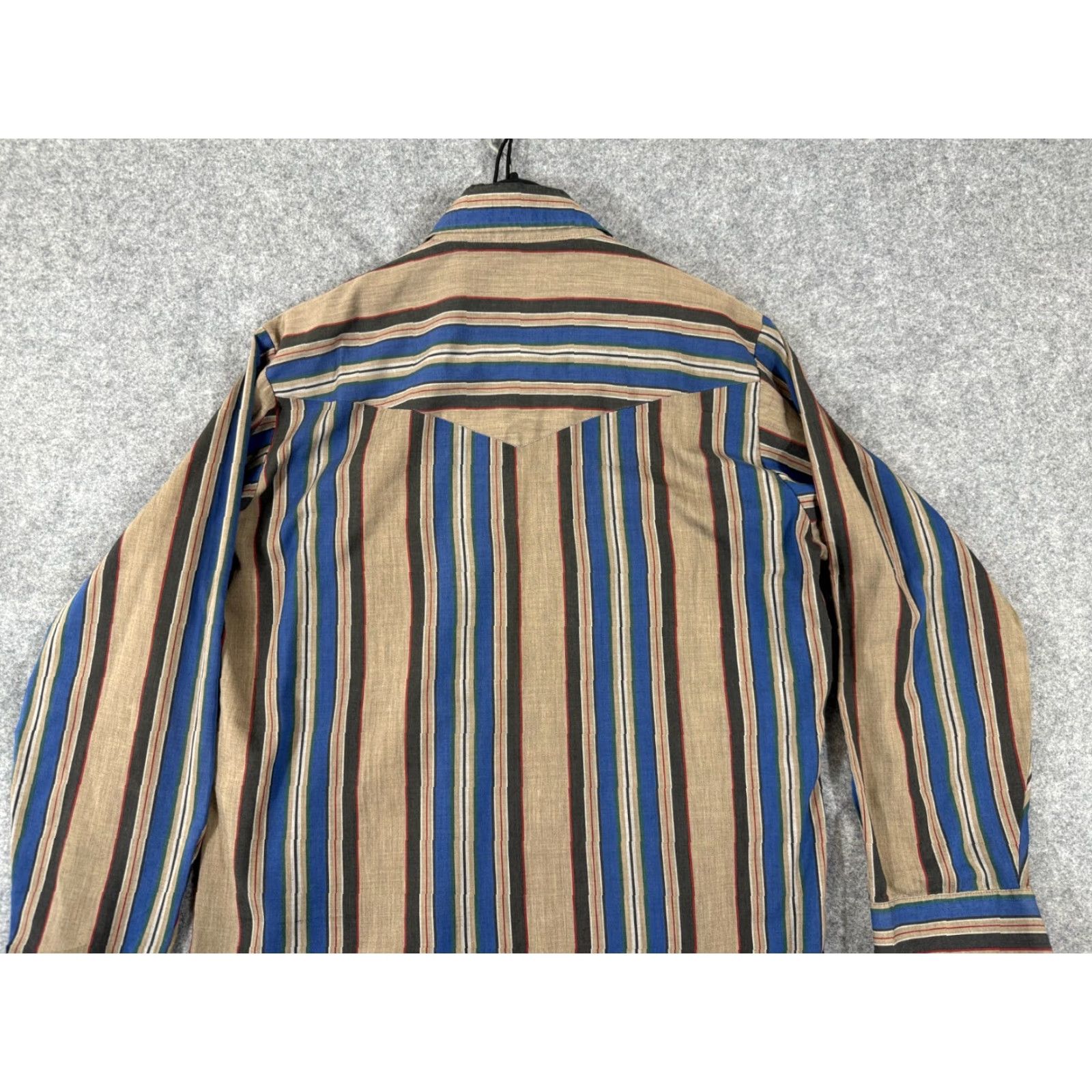 Vintage VINTAGE Ely Cattleman Western Shirt Mens 15.5/33 Blue Brown Striped Pearl Snap Long Sleeve Cowboy Size US XS / EU 42 / 0 - 7 Thumbnail