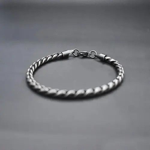 Japanese Brand Y2K Oxidized Black Link Chain Bracelets Size ONE SIZE - 1 Thumbnail