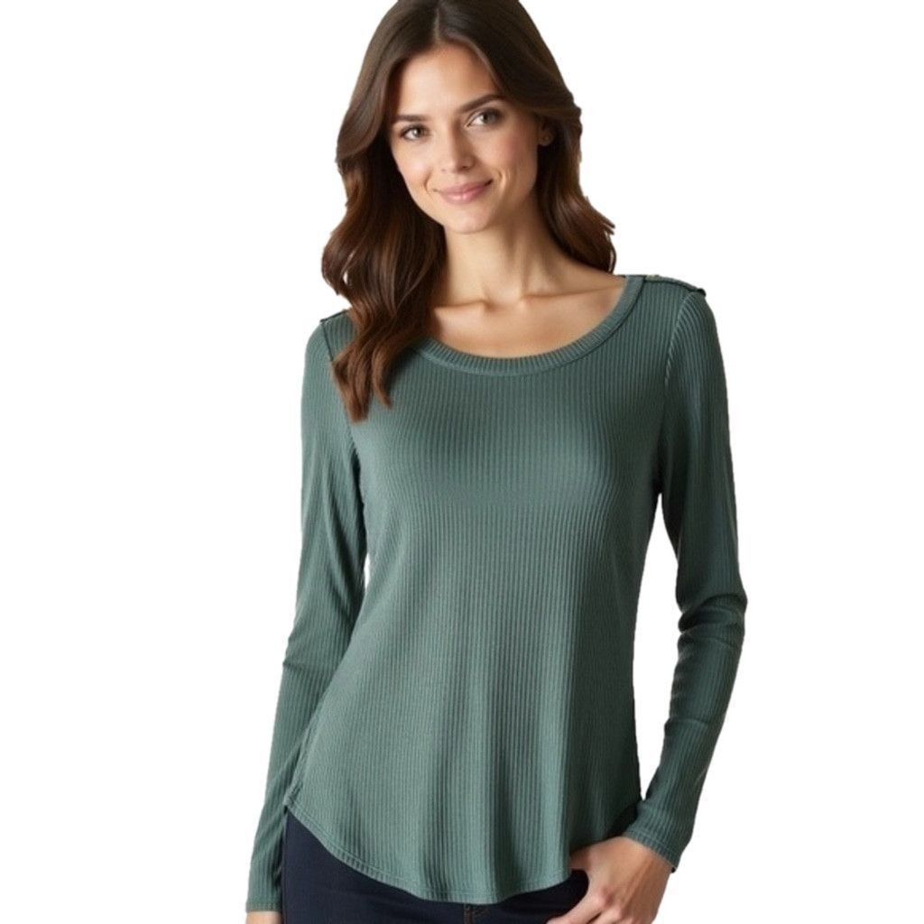 Chaser Brand Chaser Ribbed Thermal Tunic Scoop Gray Blue Neck Size Small Size S / US 4 / IT 40 - 2 Thumbnail