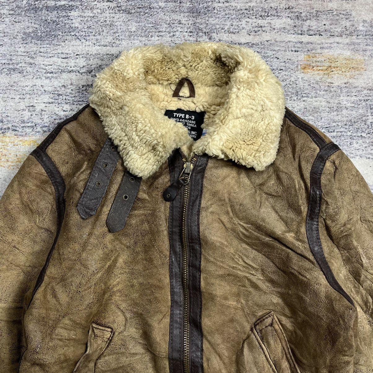 Schott Vintage 80s / 90s Schott B-3 flight shearling leather jacket Size US L / EU 52-54 / 3 - 4 Thumbnail