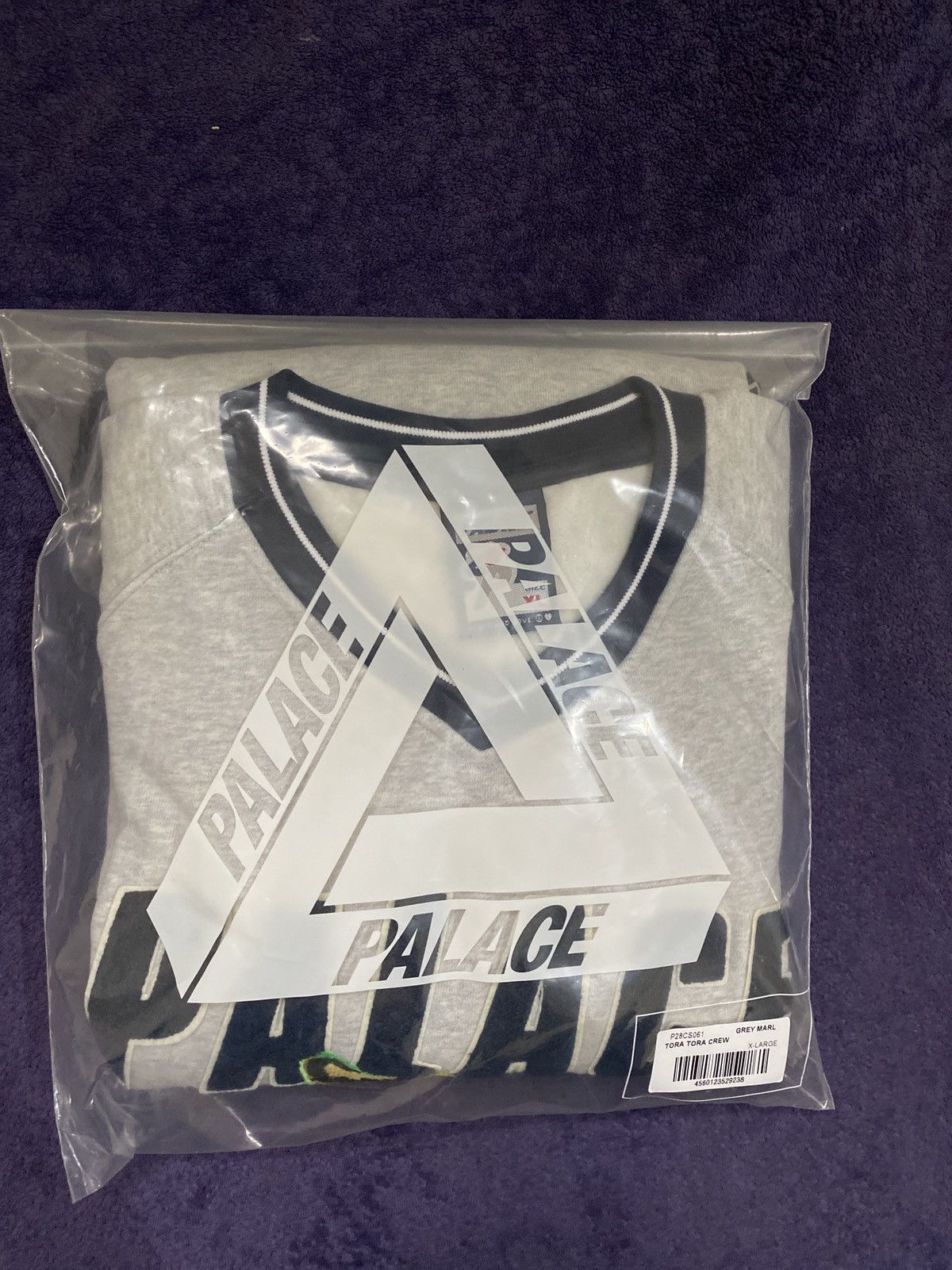 Palace × Vintage Palace Tora Tora Crew Grey Marl Size US XL / EU 56 / 4 - 2 Thumbnail