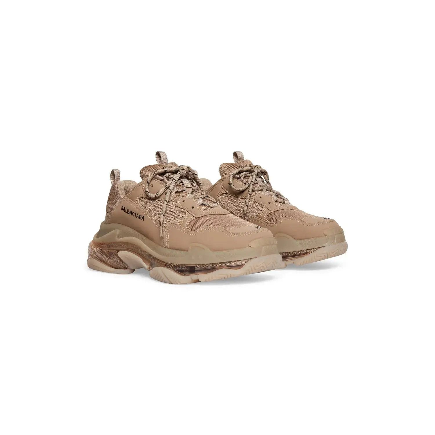 Balenciaga o1w1db11225 Triple S Clear Sole Sneakers in Brown Size US 13 / EU 46 - 2 Thumbnail