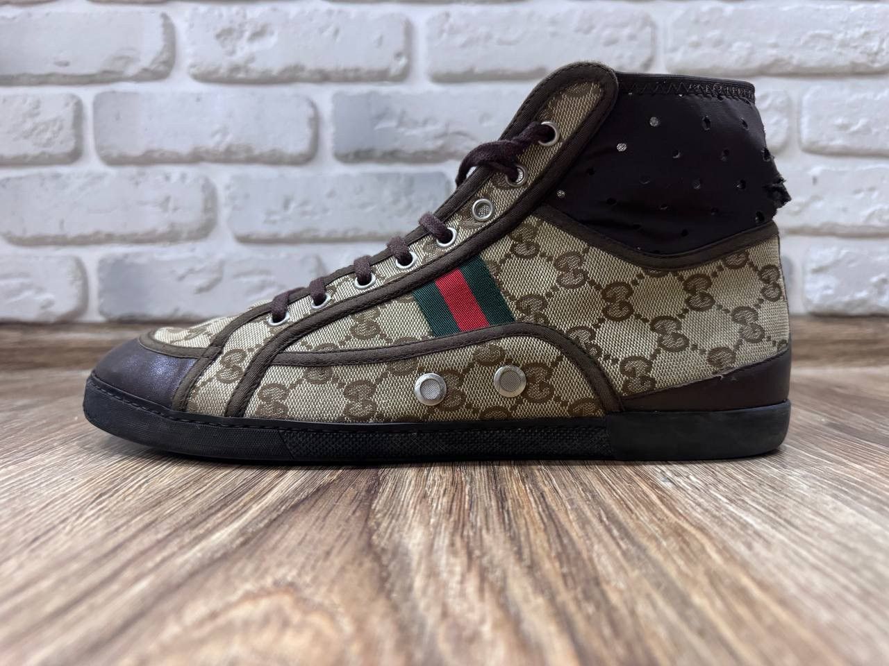 Gucci Gucci California Striped High Top Mens Sneakers Size Size US 10.5 / EU 43-44 - 1 Thumbnail