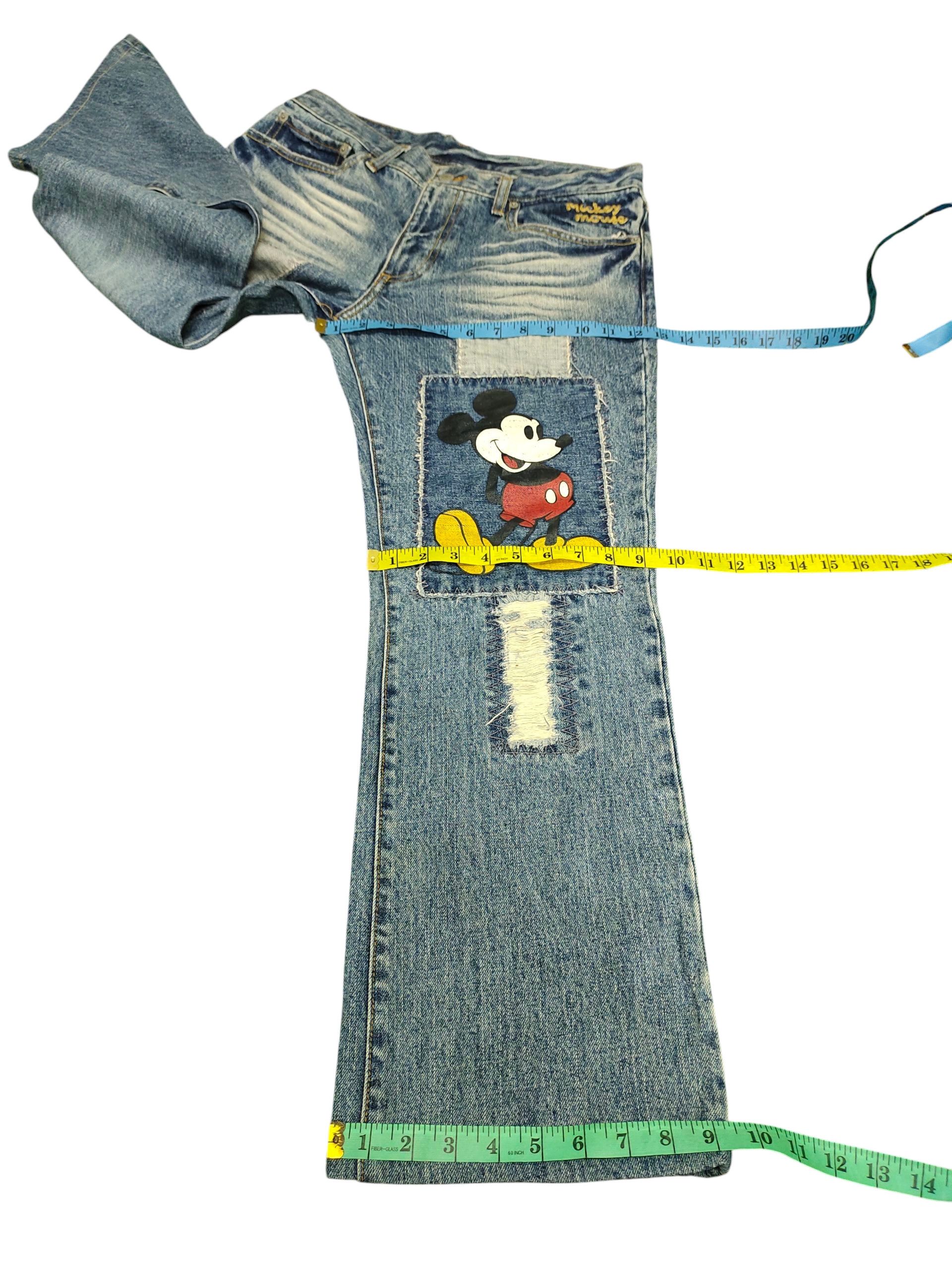 Mickey Mouse Vintage 90s Mickey Mouse Patchwork Clawmark Distress Jeans Size US 32 / EU 48 - 15 Thumbnail