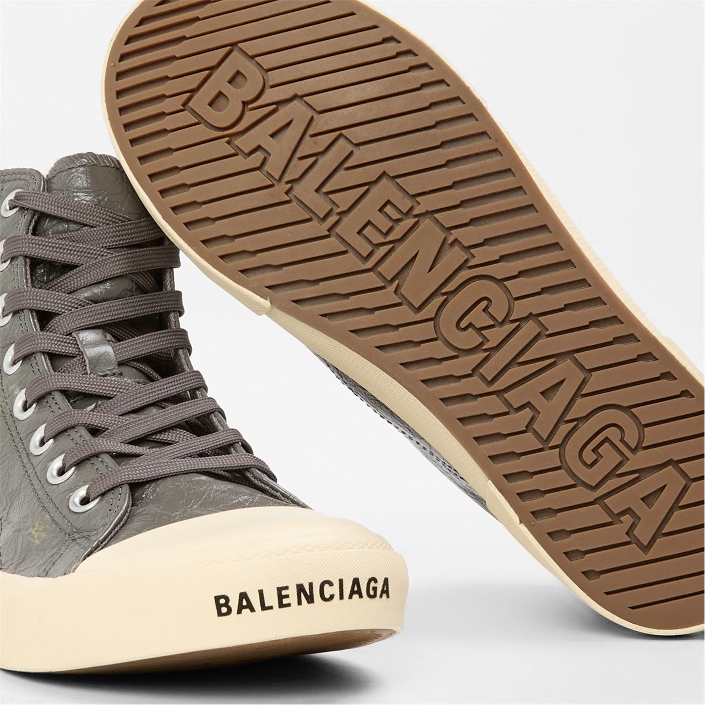 Balenciaga o1g2r1mq0226 Paris High-Top Sneakers In Dark Grey Size US 7.5 / EU 40-41 - 3 Thumbnail