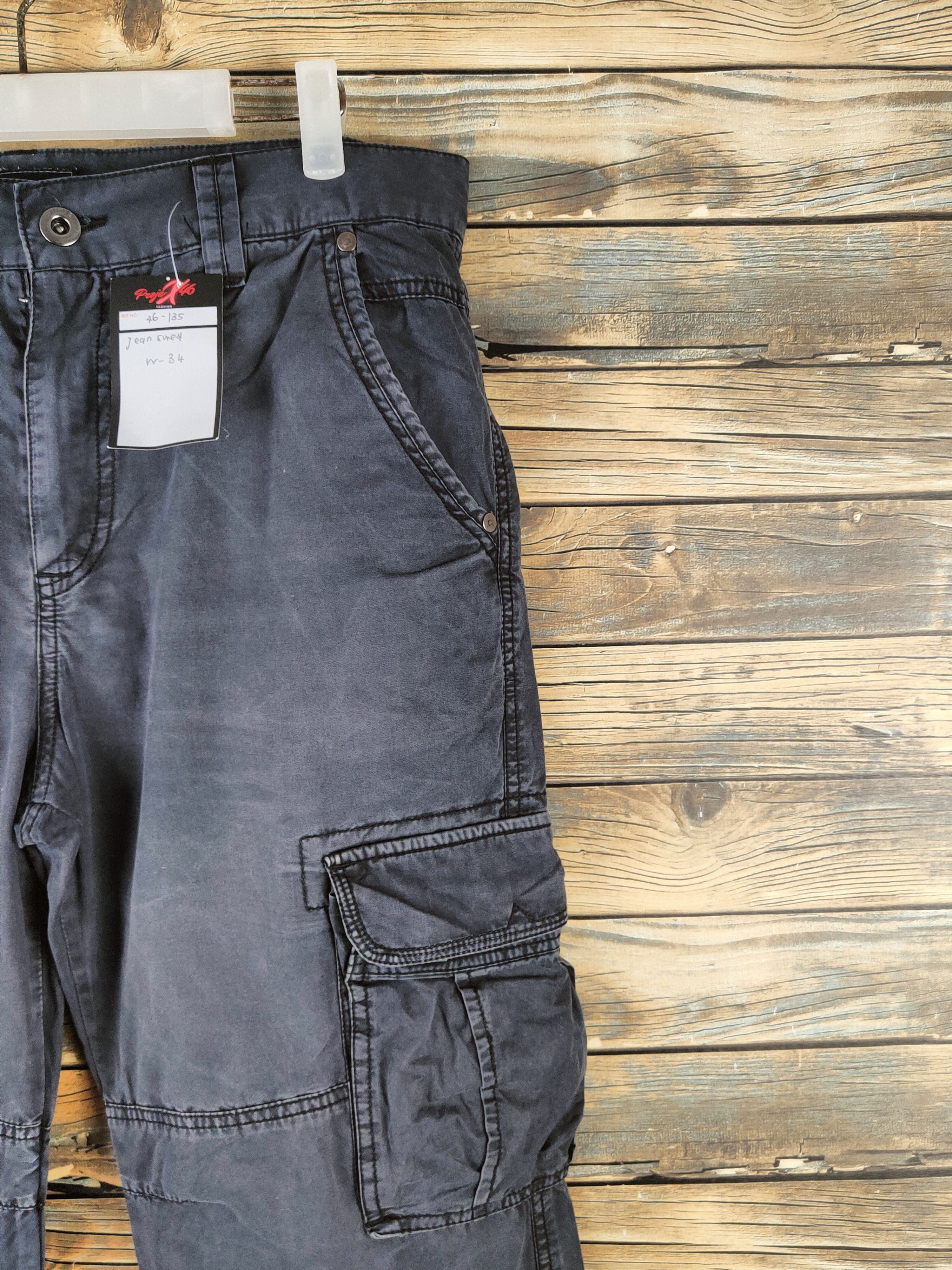 Japanese Brand DL Jeansweat Black Faded Multipocket Cargo Pants #46-135 Size US 32 / EU 48 - 5 Thumbnail